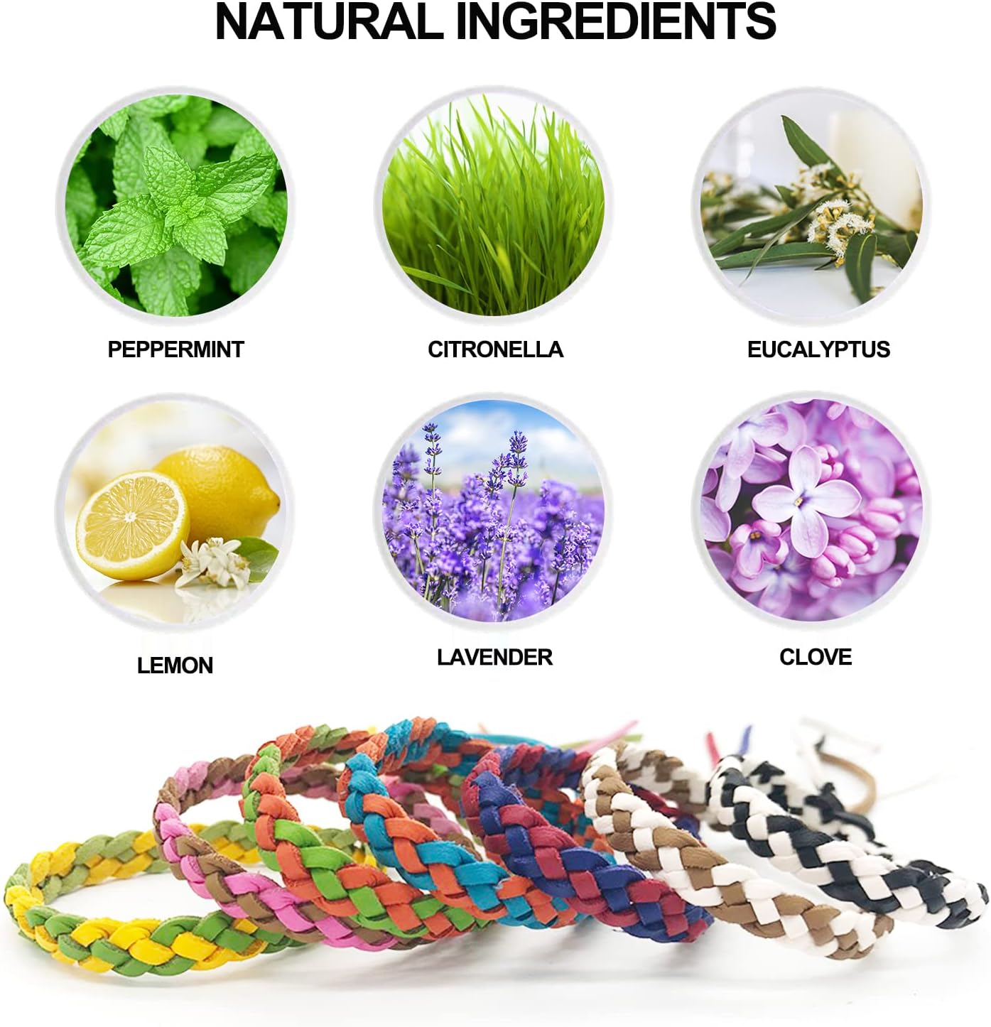 Mosquito Repellent Bracelets 24 Pack, PU Leather Mosquito Repellent Bands, DEET Free Mosquito Wristbands Safe for Adults and Kids Indoor Outdoor Camping Swimming Fishing Traveling image number 5