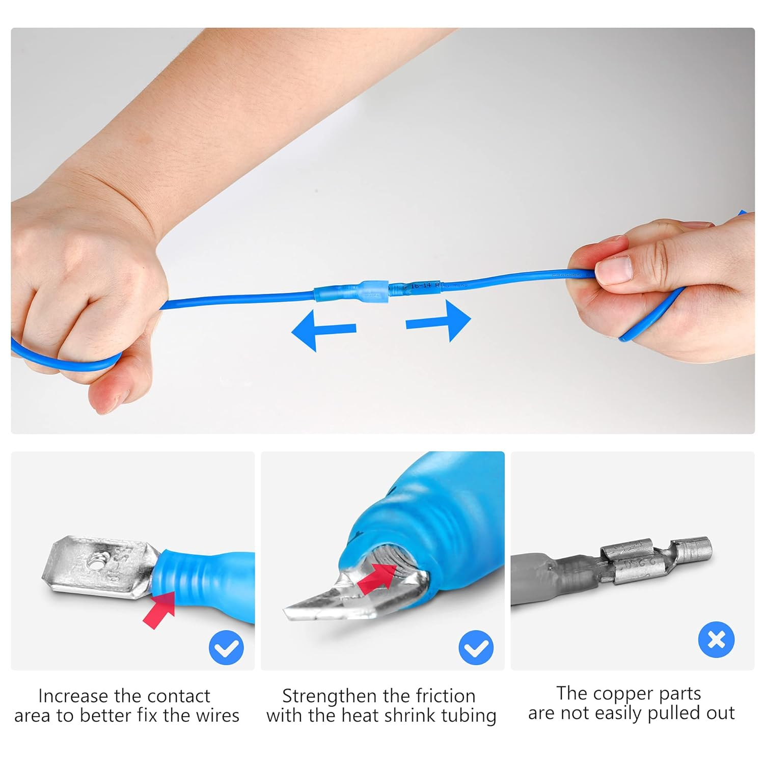 Kuject 320 PCS Heat Shrink Wire Connectors, Multipurpose Waterproof Electrical Wire Terminals Kit, Insulated Crimp Connectors Ring Fork Spade Butt Splices for Automotive Marine Boat Truck image number 5