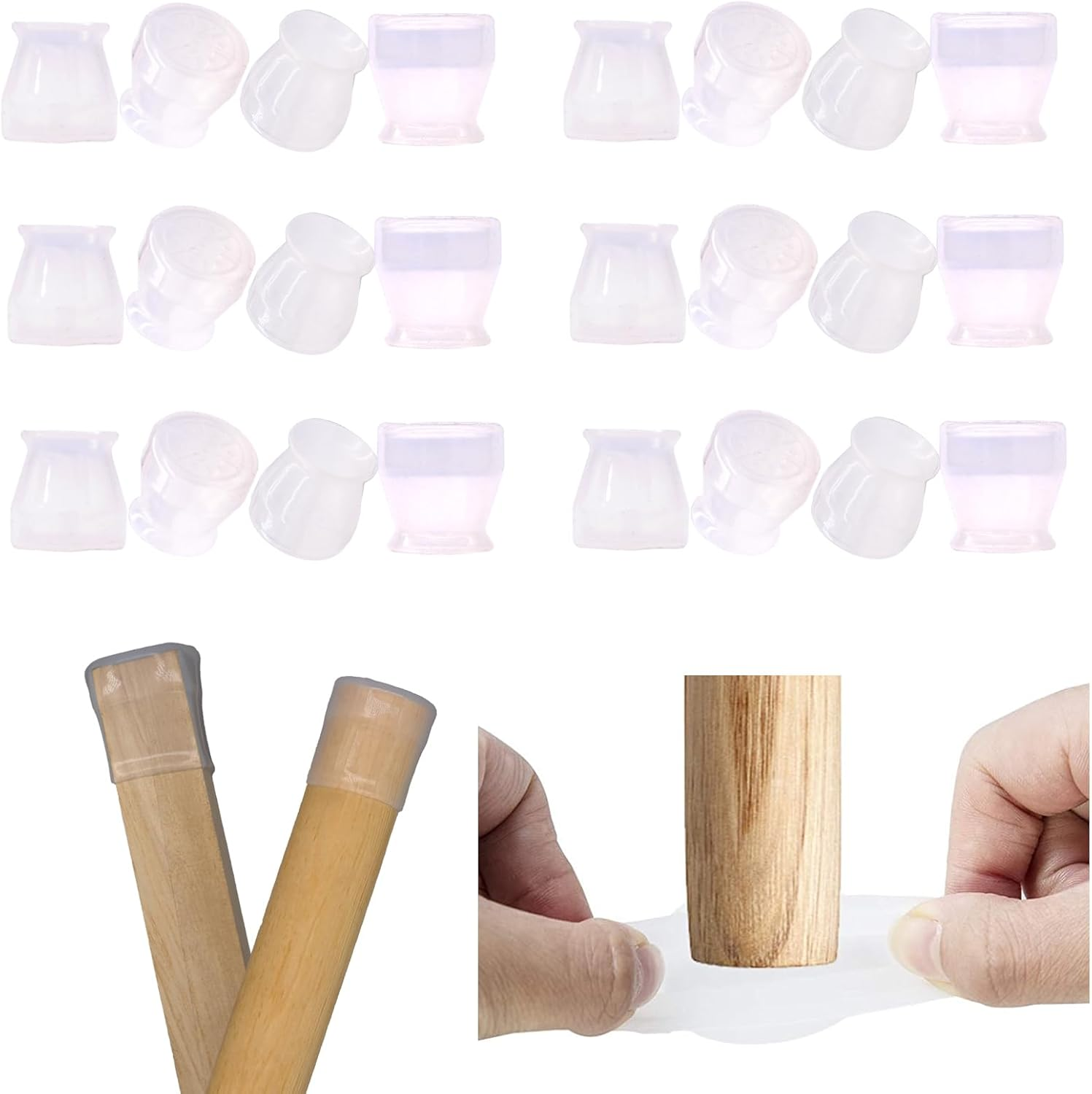 Simpracon round Leg Diameter 1/2&rdquo; Extra Small Chair Leg Floor Protectors Non-Slip Chair Leg Caps Bottom Ultra Small Furniture Feet Covers for Hardwood Floors Prevent Scratches,24 PCS image number 5