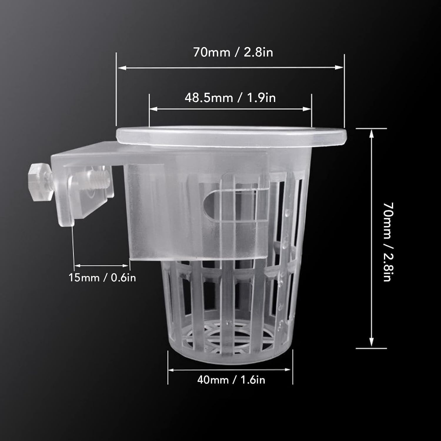 2Pcs Hanging Clear Fish Tank Plant Holder with Hole, Plastic Hanging Aquarium Plant Holders, Clear Aquarium Plant Holder with Rooting Hole image number 5