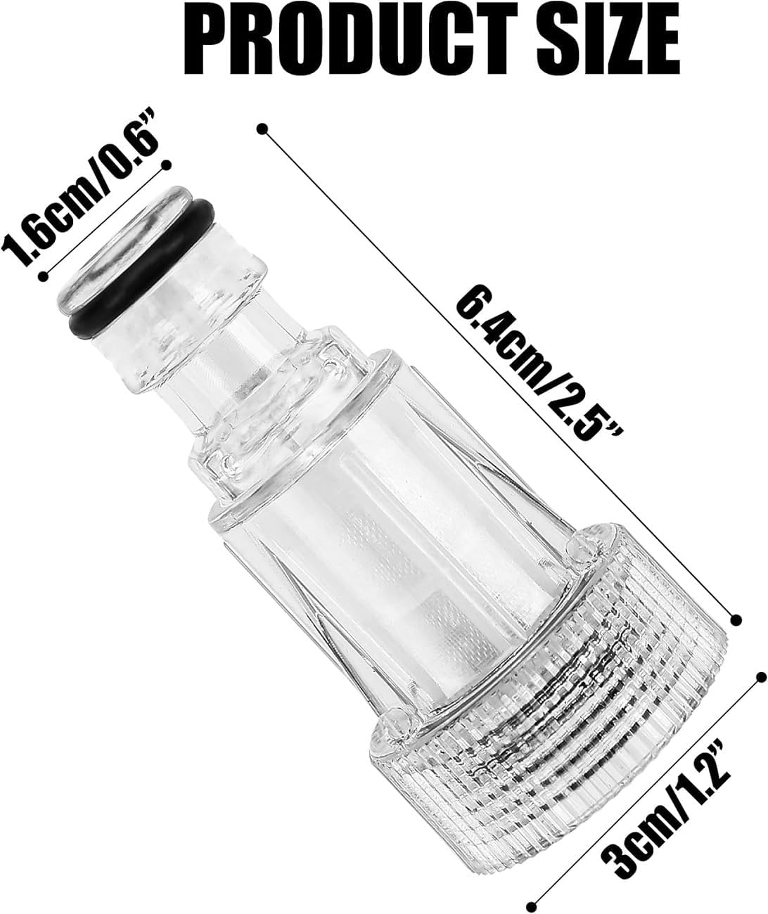 WADY 5Pcs Pressure Washer Plastic Pressure Washer Inlet Water Filter,3/4 Inch Anti- Clog Replacement Adapter for Garden Hose Connectors, Water Inlet Filter Replacement T (Transparent) image number 2