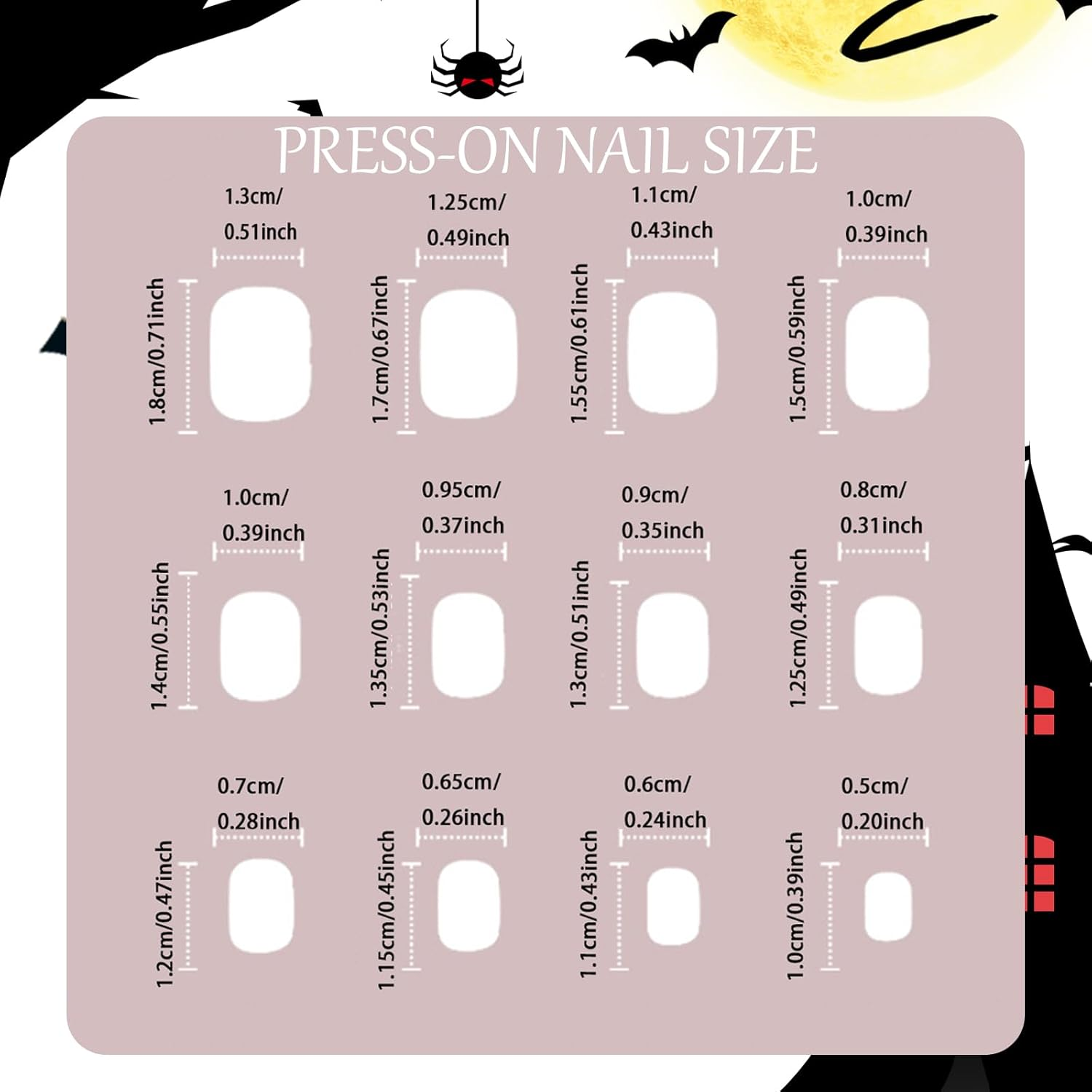 24-Piece Black Press on False Nail Set of Halloween image number 3