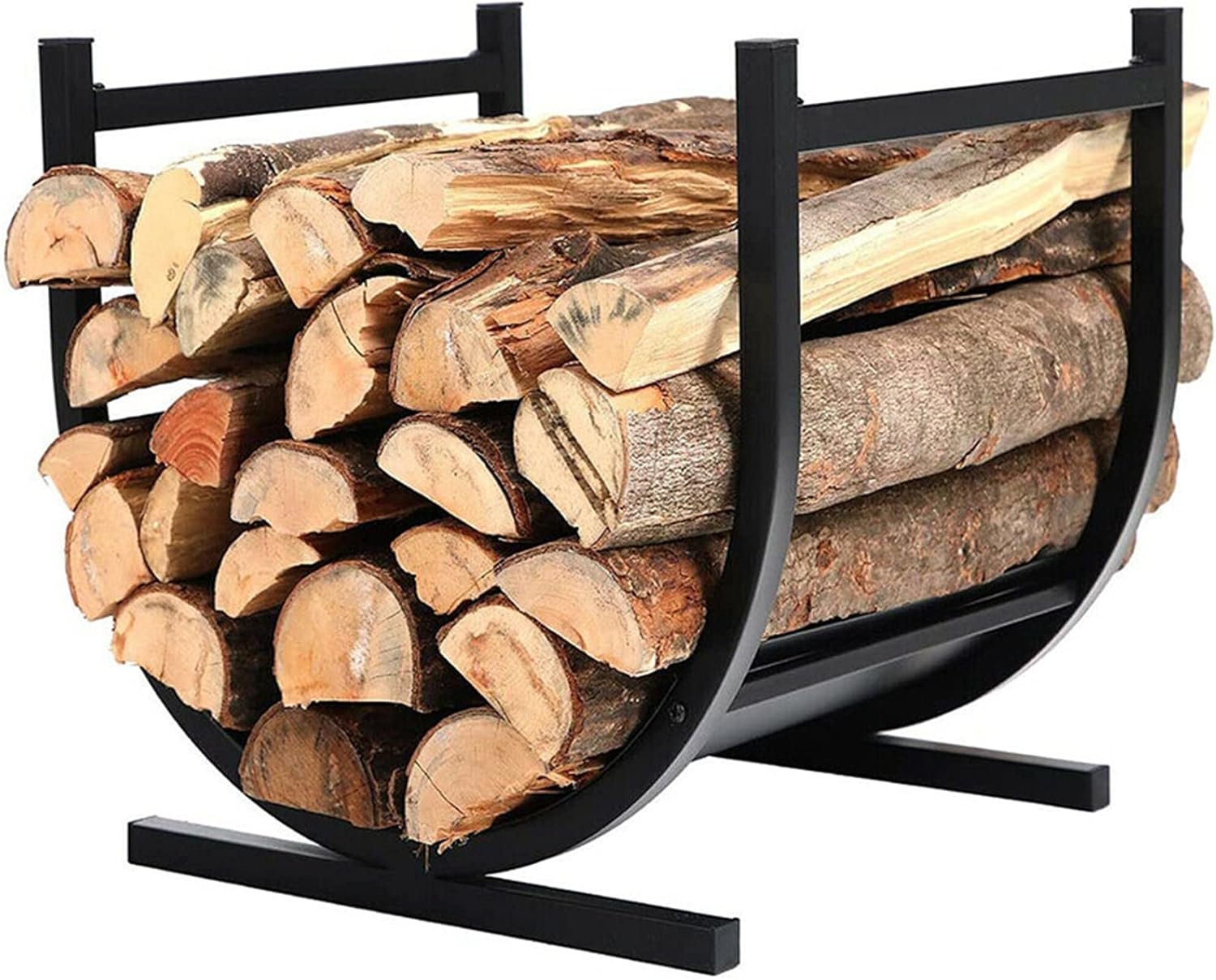 Sturdy Firewood Log Rack, Heavy Duty Iron Wood Rack, Fireplace Log Holder, Holds up to 150 Lbs, Ideal for Indoor & Outdoor Use, Minimal Assembly Required image number 4