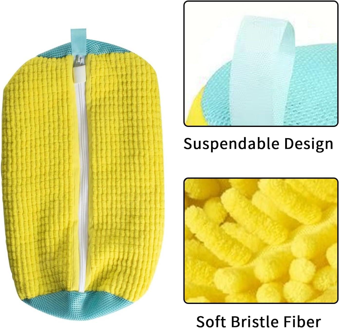 Ogetok 4PCS Shoe Washing Machine Bag Reusable Laundry Shoe Cleaning Bag for Washer and Dryer, 360&deg; Wrap-Around Cleaning Shoe Bag with Zipper & Hook for Sneakers Trainers Canvas Running Tennis Shoes image number 4