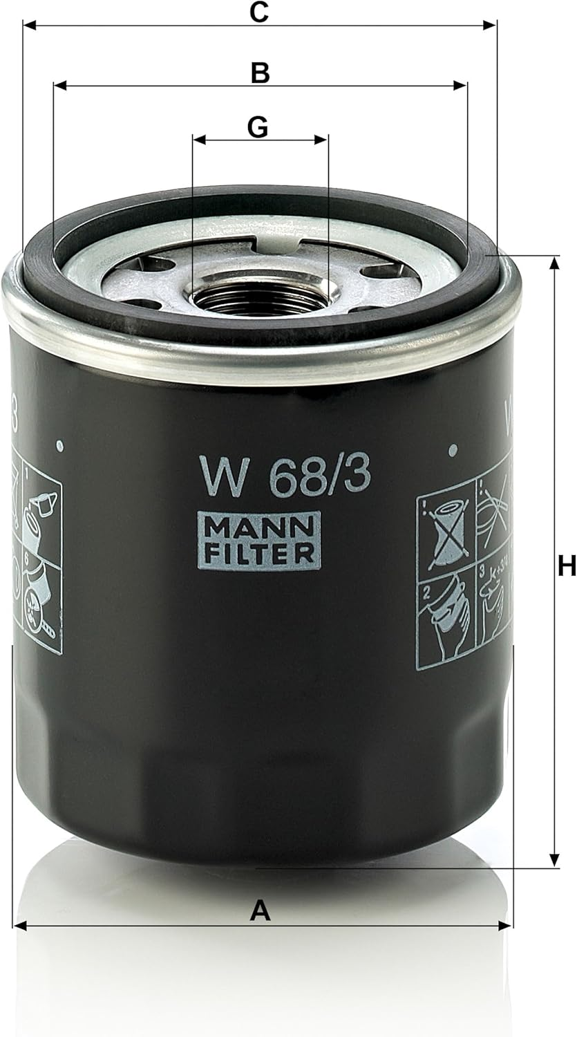 MANN-FILTER W 68/3 Oil Filter for Passenger Cars and Utility Vehicles image number 1