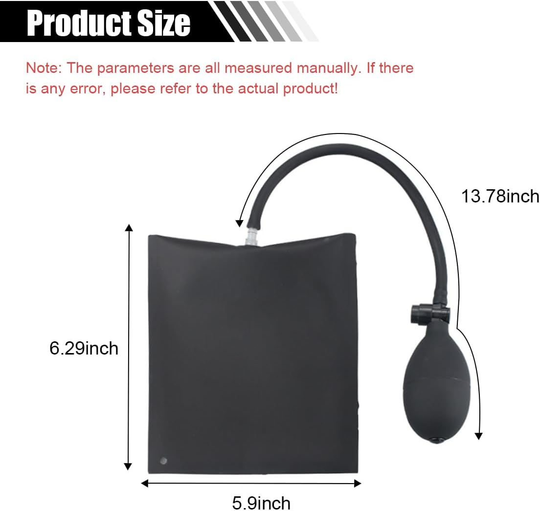 Air Wedge Pump, Professional Leveling Alignment Tool, Auto Adjustable Inflatable Air Shim Bag, Max Load 300LB Air Wedge Bag Pump for Car, Home Use, Door, Window (2PCS) image number 5