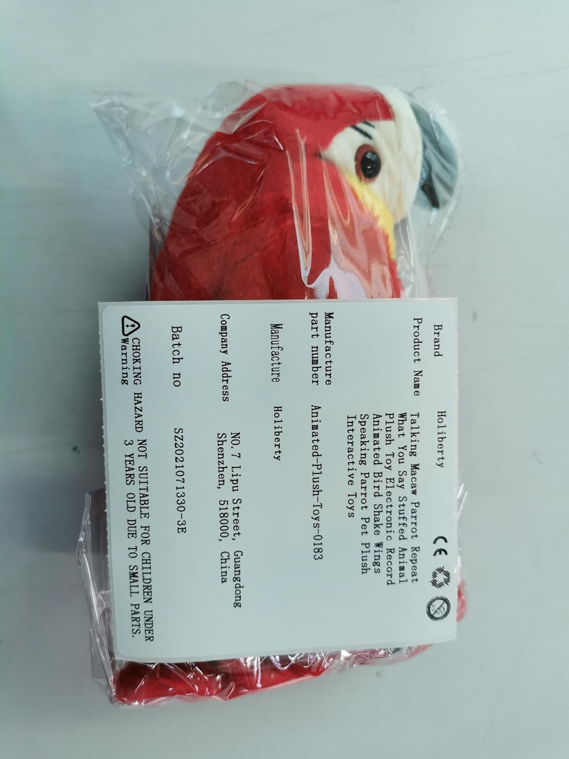 Talking Macaw Parrot Repeat What You Say Stuffed Animal Plush Toy Electronic Record Animated Bird Shake Wings Speaking Parrot Pet Plush Interactive Toys for Kids Boys Girls Christmas Birthday Gift - Red image number 4