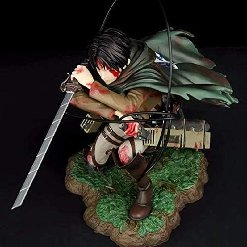 Levi Attack on Titan Action Figure, Attack on Titan Statue Bloody Ackerman Captain Levi Blessed PVC Figure Collectable Gifts Statue Anime Model Decoration image number 3
