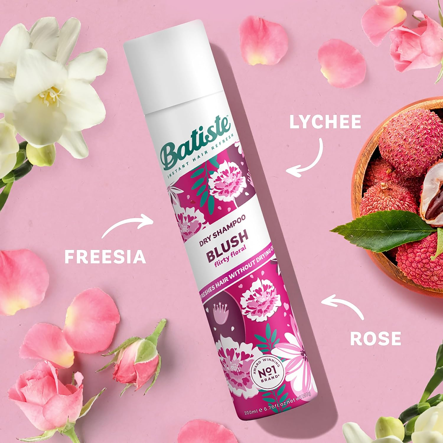 Batiste Dry Shampoo Floral Bundle, 3X 350Ml - Blush, Rose Gold & Eden Bloom Scents, Instantly Refreshes Oily Hair, Adds Volume & Texture, Quick Haircare for All Hair Types image number 6