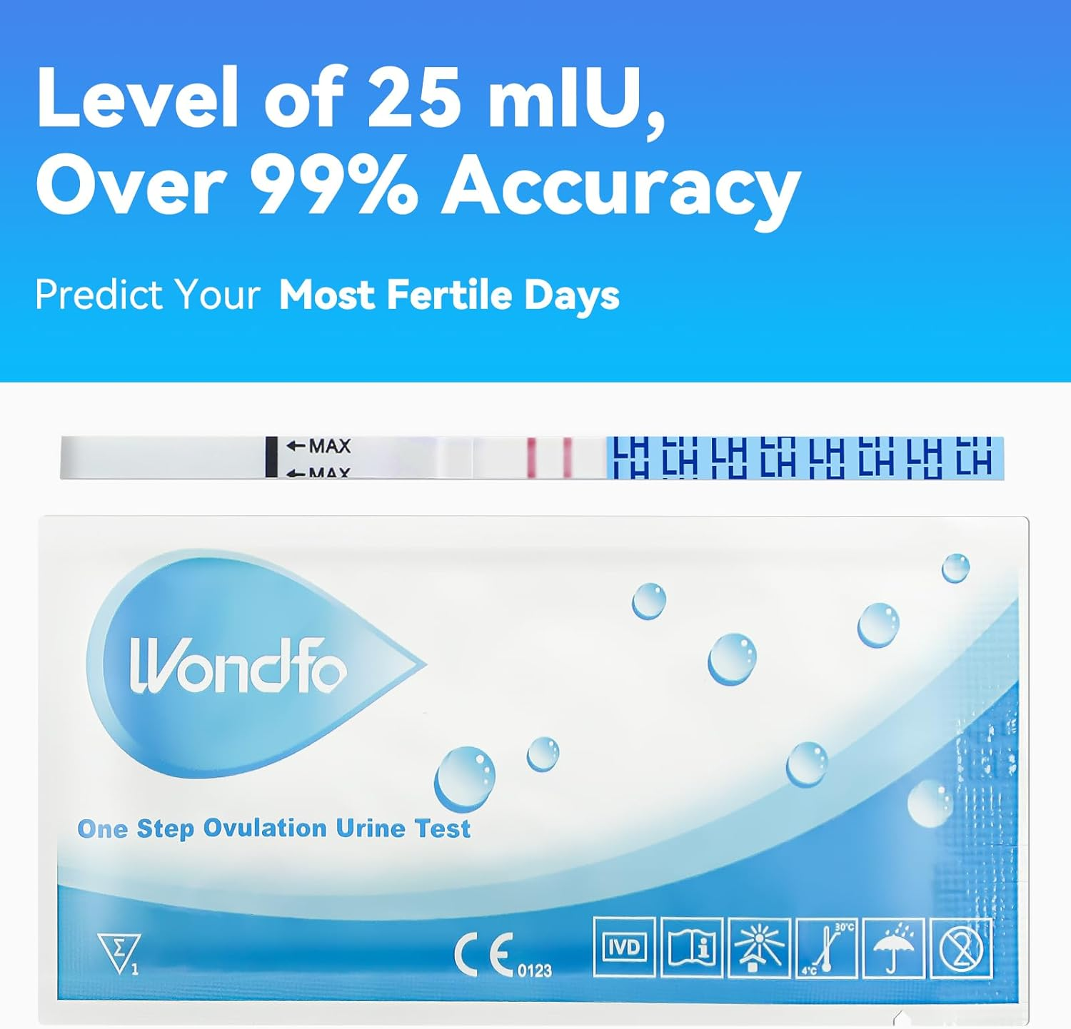 Wondfo 50 X Ovulation Test Strips Home Self Checking LH Sticks (50 Tests) image number 3
