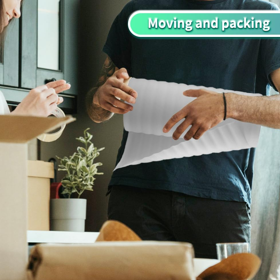 BEIBOON Foam Roll 11.5" X 394" (33FT) White Protective Wrapping Material for Fragile Items image number 1