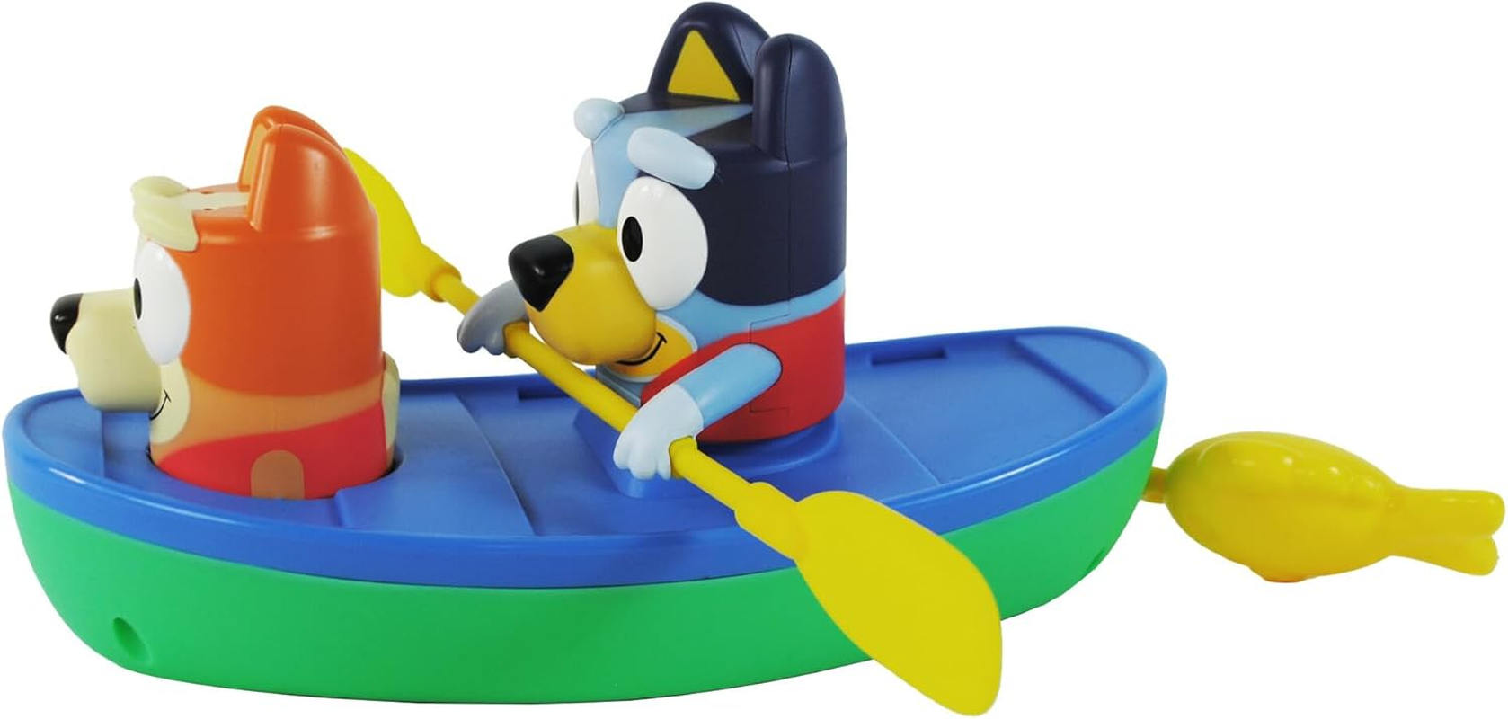 Toomies Bluey Canoe | Bluey and Bingo Toddler Bath Toys in Canoe with Pull Cord Activated Bluey Paddling Action | Officially Licensed Bluey Toys | Toddlertoys for 18 Month Old Plus image number 1