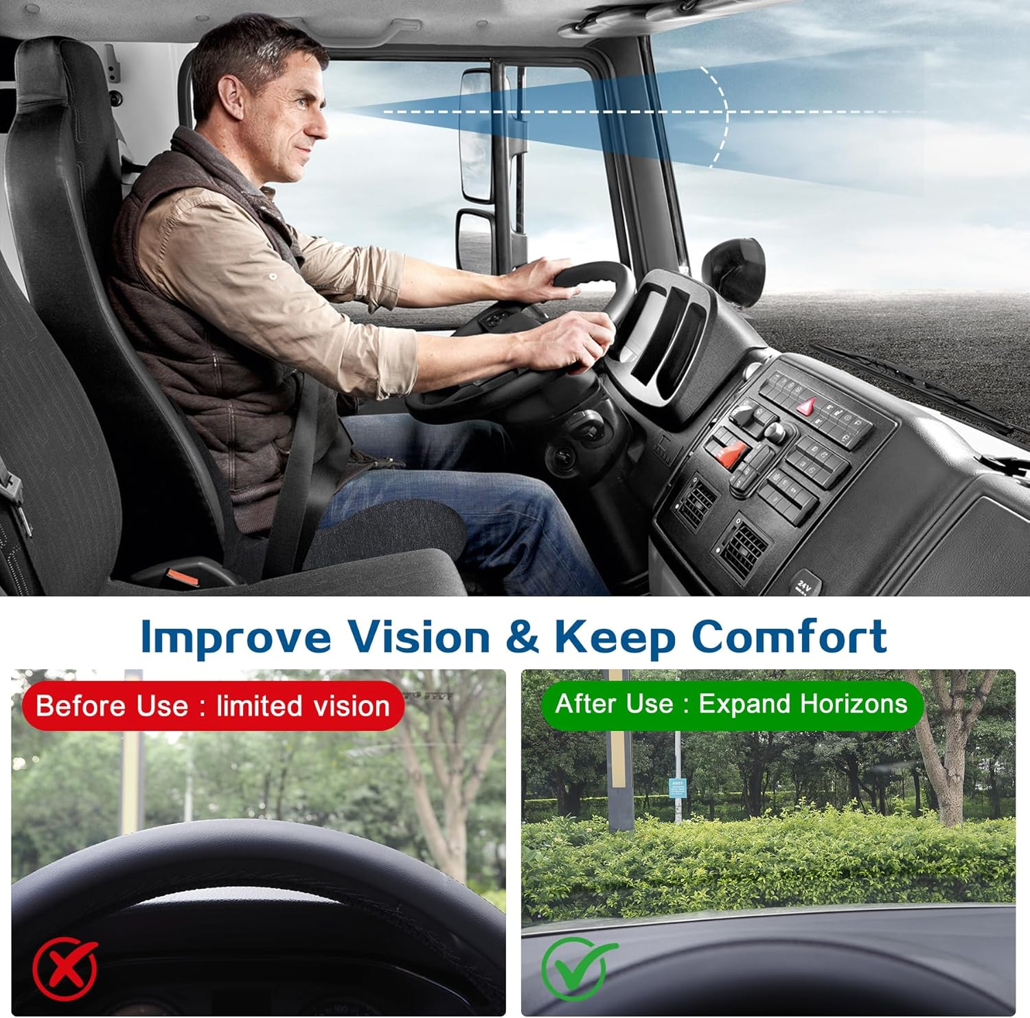 Car Seat Cushions for Long Sitting, Ergonomic Office Chair Cushion with Lumbar Support for Back Pressure Relief, Memory Foam Truck Seat Cushion, Sciatica and Back Pain Cushions for Trucker Accessories image number 5