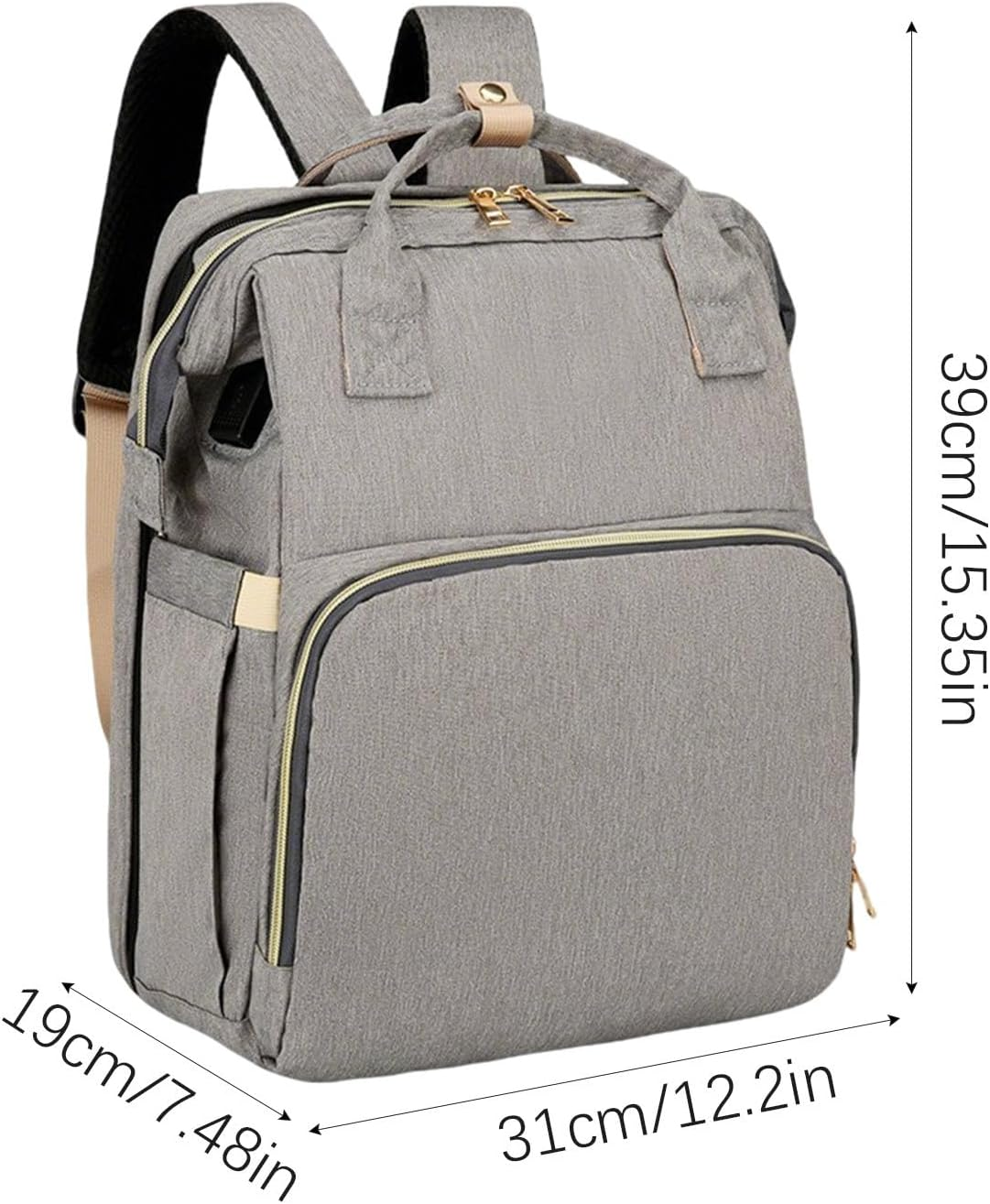 Baby Changing Bag: Waterproof Travel Bag, Lightweight Design with Multi-Function Accessories for Car Hospital | Airplane & Outdoor Activities Baby Bags Organizer - All Grey image number 3