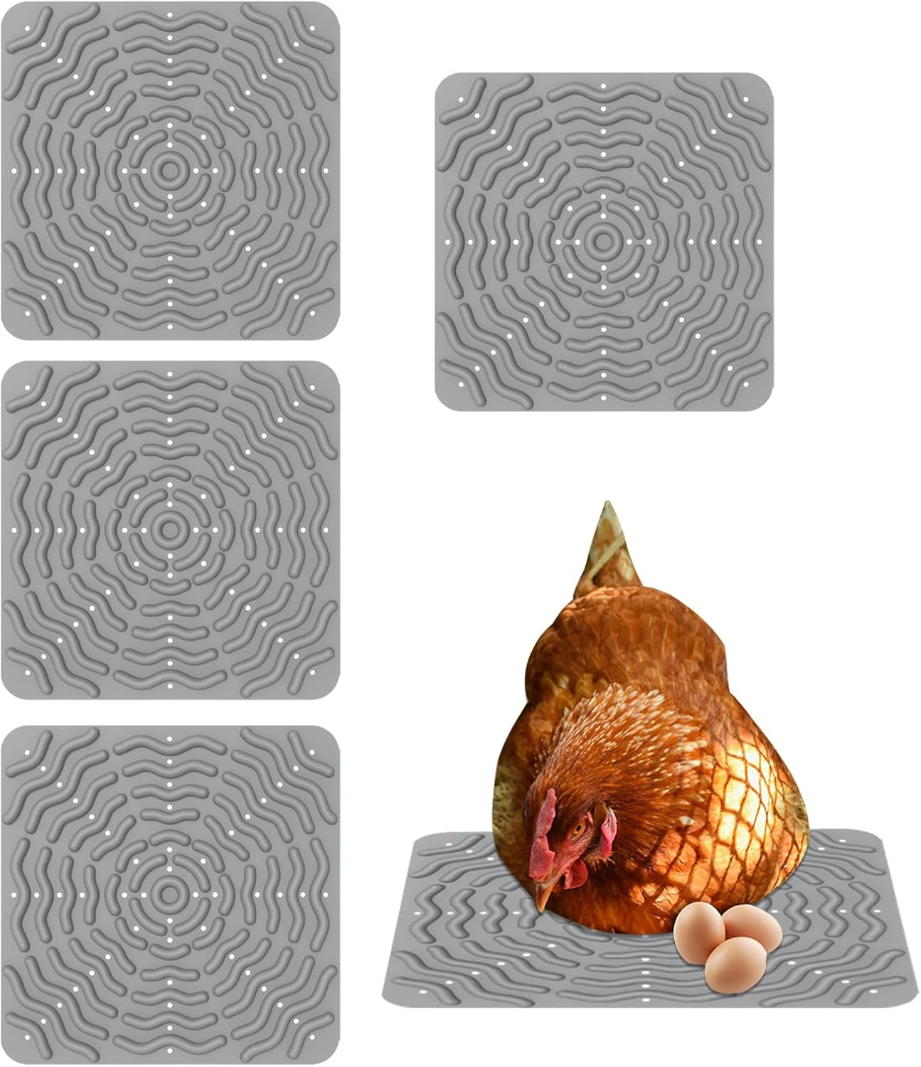 Chicken Nesting Pads | Washable Chicken Nest Mat - Elastic 4X Washable Silicone Soft Bedding for Duck Chicks Hens Laying Roosting Brooder image number 4