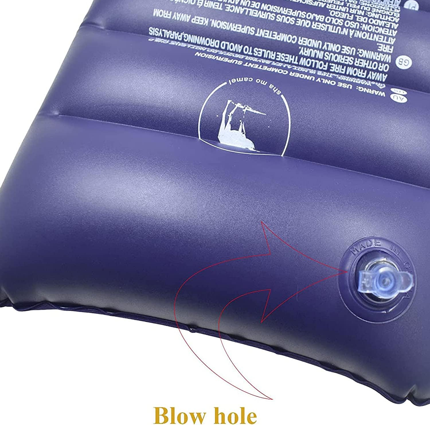 2 Pack Purple Ultralight Inflatable Camping Pillow Squared Flocked Fabric Air Pillow for Beach,Hiking,Camping,Traveling,Napping,Desk Rest,Neck Lumbar Support image number 3
