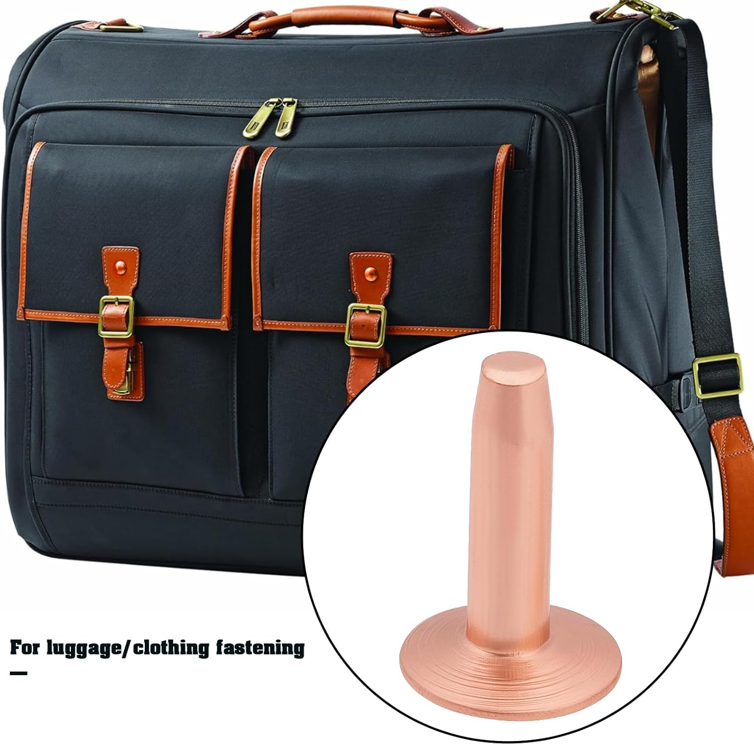 50Pcs Solid Copper Saddlers Rivets Leather Rivets 12 X 3.3Mm Rivets for Leather Belts Handbags Backpacks Crafts with 9Mm Washers image number 2