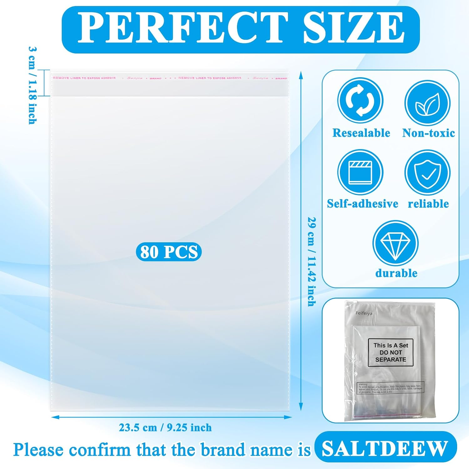 80 Pcs Magazine Protectors for Collectors Clear Plastic Magazine Sleeves 9.25 X 11.42 Inch Comic Book Size Cellophane Bags Resealable Protective Storage Display for Guides Documents Photos image number 2