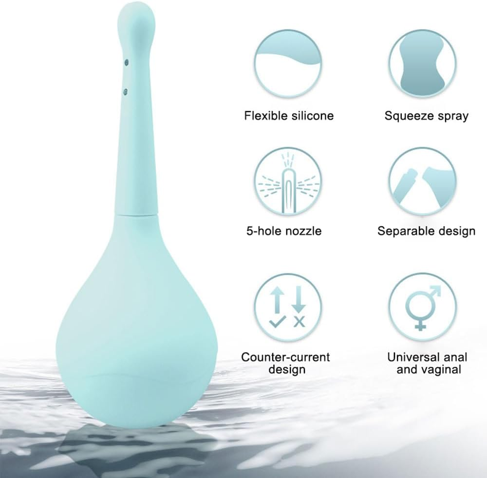 Enema Douche anti Back-Flow Silicone Anal Enema Kit for Colon Cleansing Anal Douche Vagina Cleaning Kit Enema Bulb Kit for Men Women image number 5