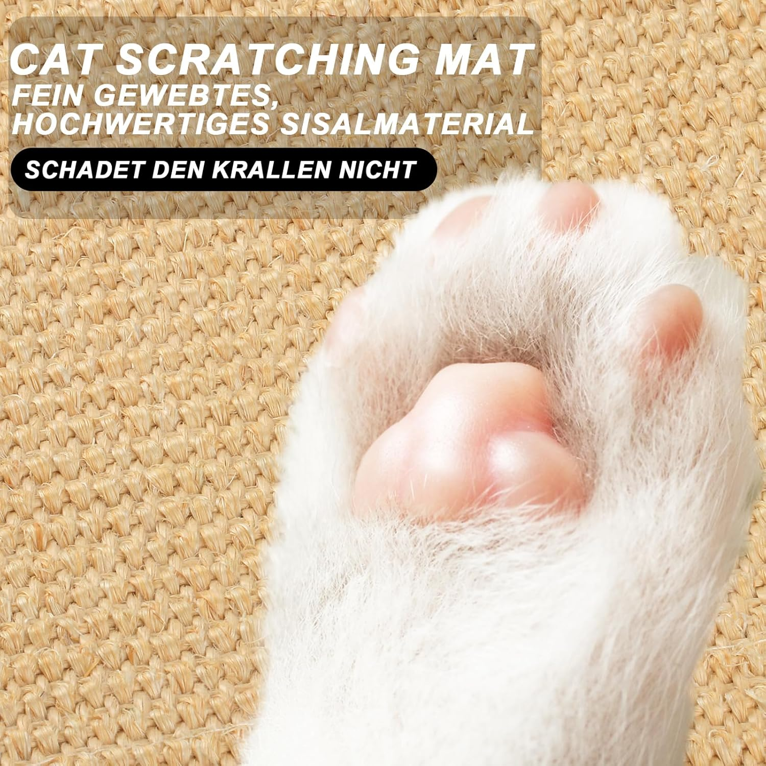 Cat Scratching Mat, Pack of 2 Sisal Carpet Cats, 50 X 25 Cm, Sisal Cat Scratching Mat, Cat Scratching Board, Scratching Mat, Wall, Sisal Mat, Sisal Doormat Carpet for Sofa, Furniture, Door, Cat