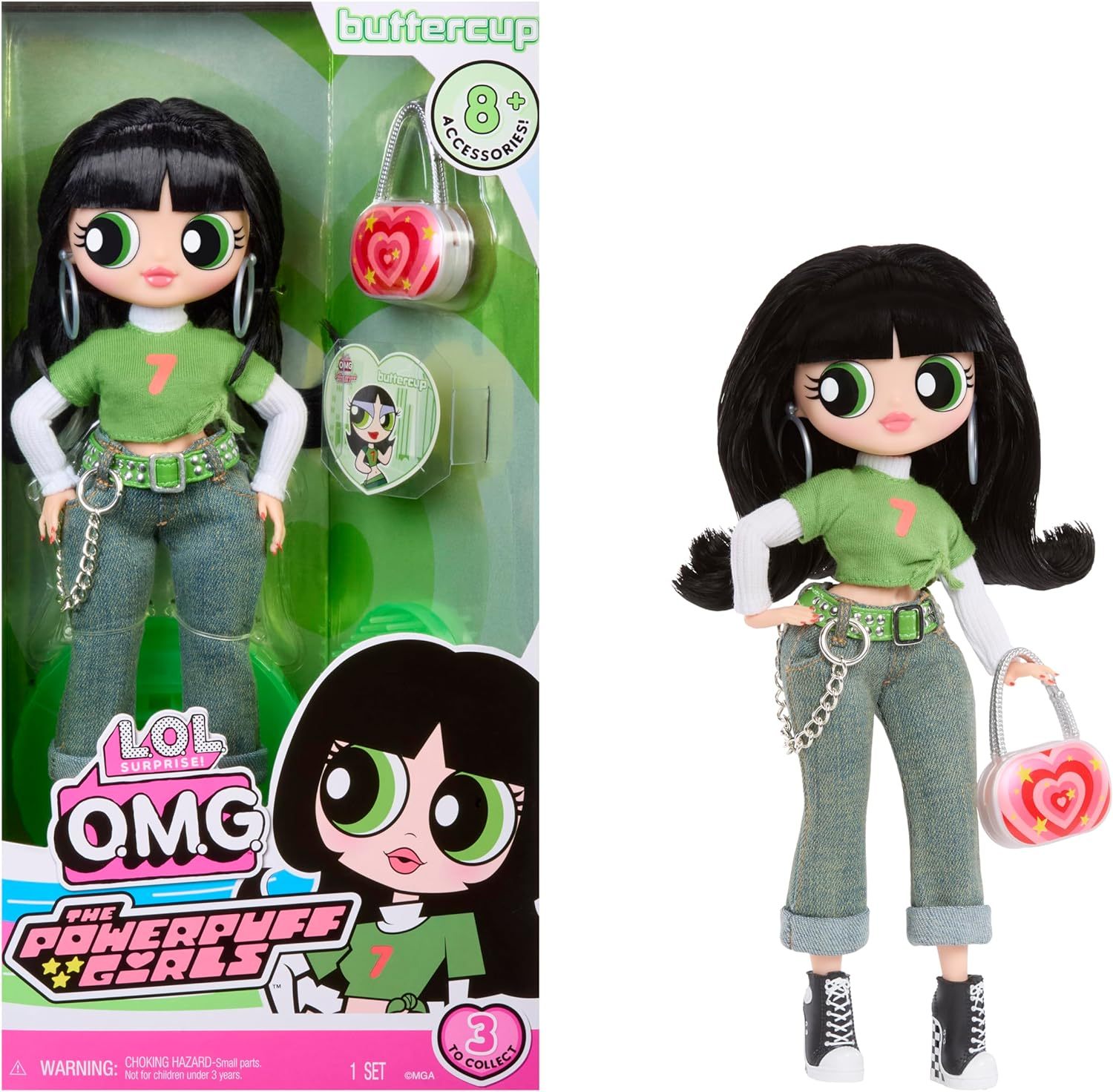 L.O.L. Surprise! OMG the Powerpuff Girls Doll - Buttercup - Includes 1 Fashion Doll, Comes with Outfit & Accessories, Collect All 3