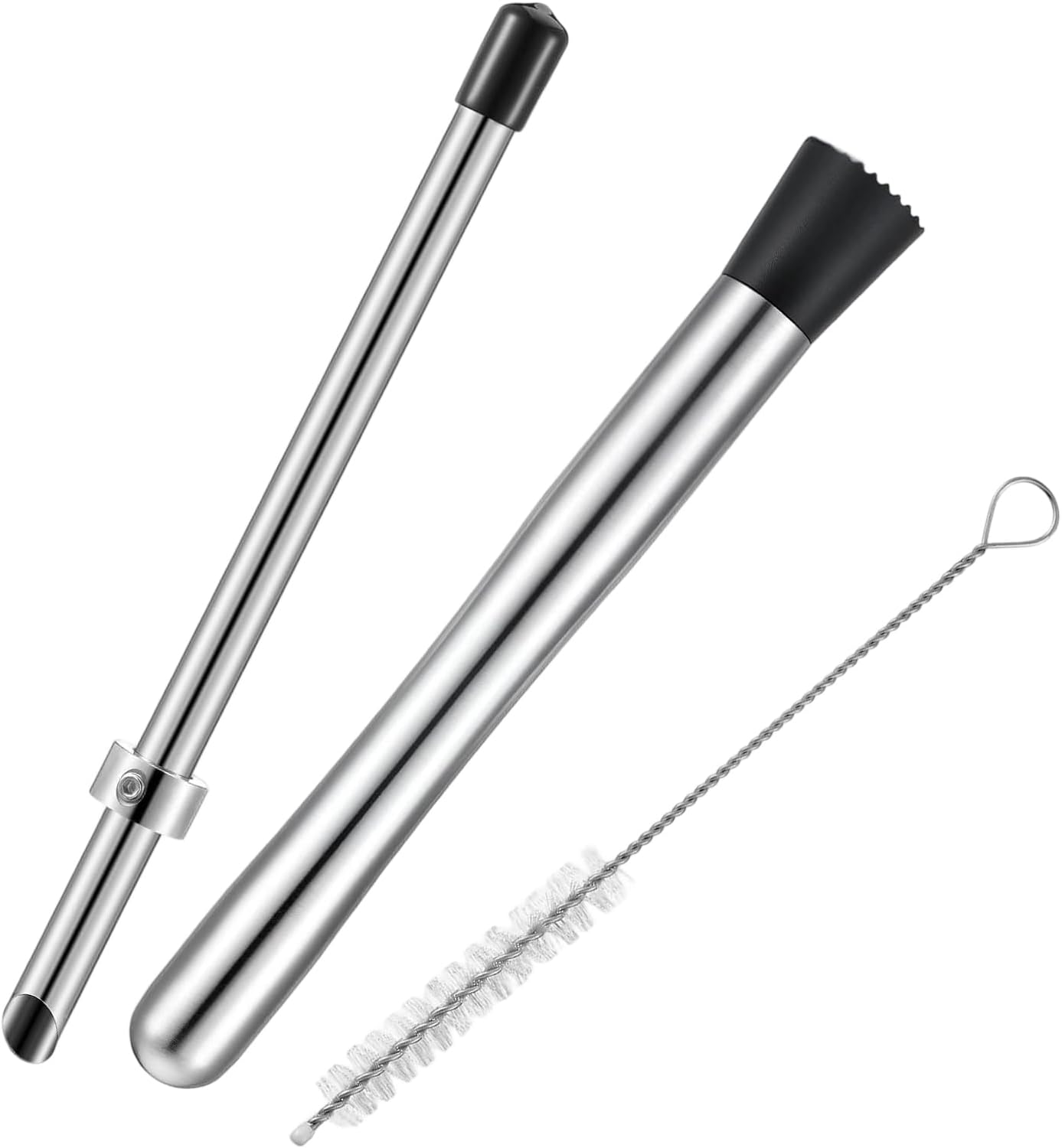 Lemonade Lid Puncher and Muddler | Stainless Steel Straw Lid Punching Tools,Ergonomic Beverage Mixing Tool Drinks Making Supplies for Kitchen Picnic Home Barbecue Restaurant image number 1