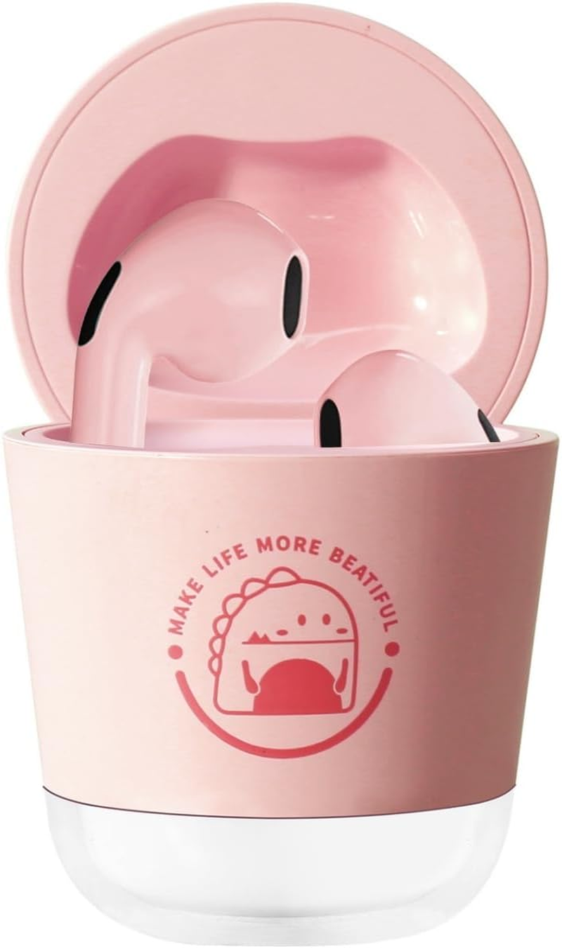 Surfans T1 Cute Wireless Earbuds, Bluetooth 6.0 with 13Mm Bio-Diaphragm Driver, Hi-Fi Stereo Sound, Noise Cancelling, Touch Control, Crystal Ball Design &ndash; Pink image number 6