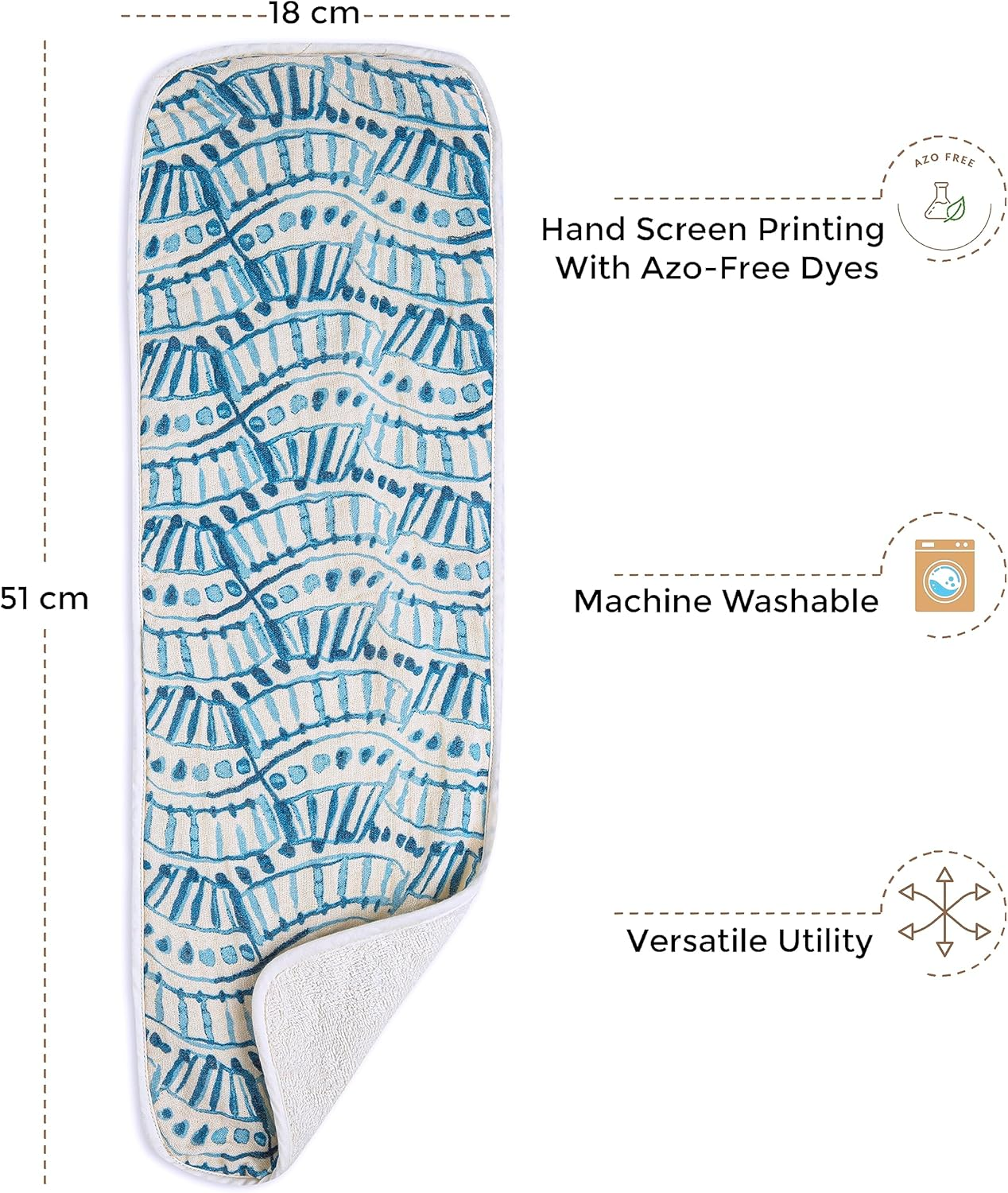 Crane Baby Soft Muslin Burp Cloth, Lightweight and Absorbent Burp Cloth for Boys and Girls, Whale, 3 Piece, 7&rdquo; X 20&rdquo; image number 6