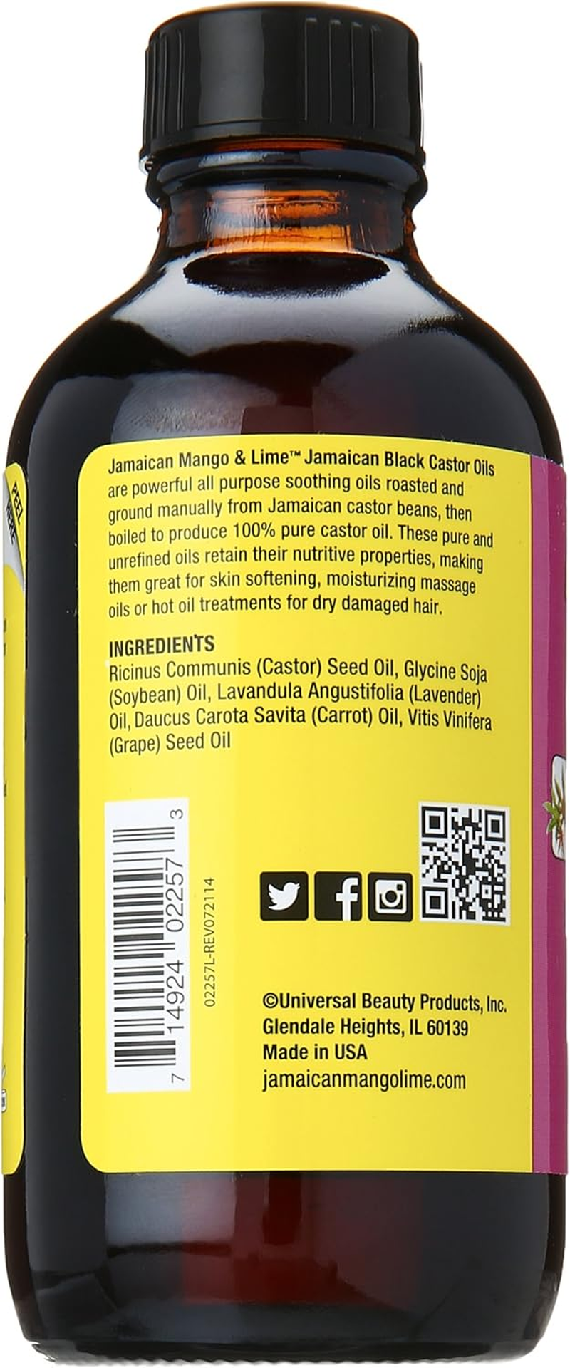 Jamaican Mango Black Castor Oil, Lavender, 4 Ounce