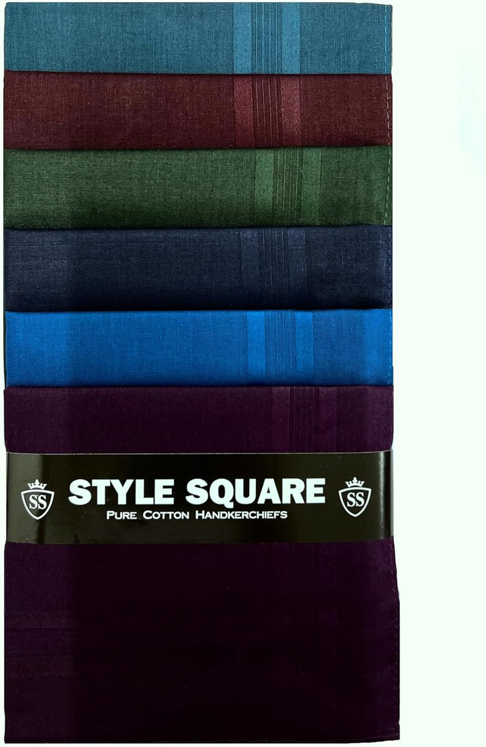 Style Square Men'S Handkerchiefs, 100% Pure Soft Cotton Handkerchief, Pattern Coloured Pocket Square Hankies, Great Gift, 43 X 43 Cm - Assorted Set Of 6 - As-80280 image number 3