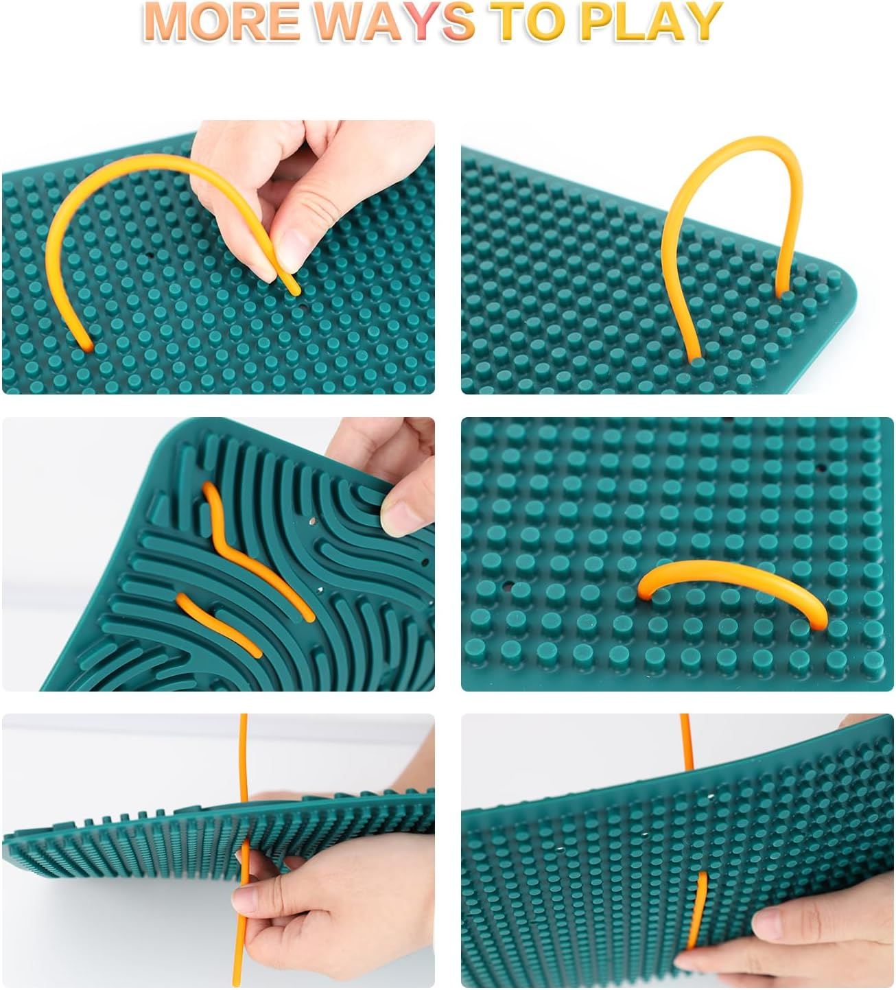 Ddluck Sensorik Activity Board, 29 X 20 Cm, Large Silicone Fidget Toys for Stress Relief, ADHD and Autism, Sensory Toy Activity Board with 40 Sticks for Children from 3 Years and Adults image number 6