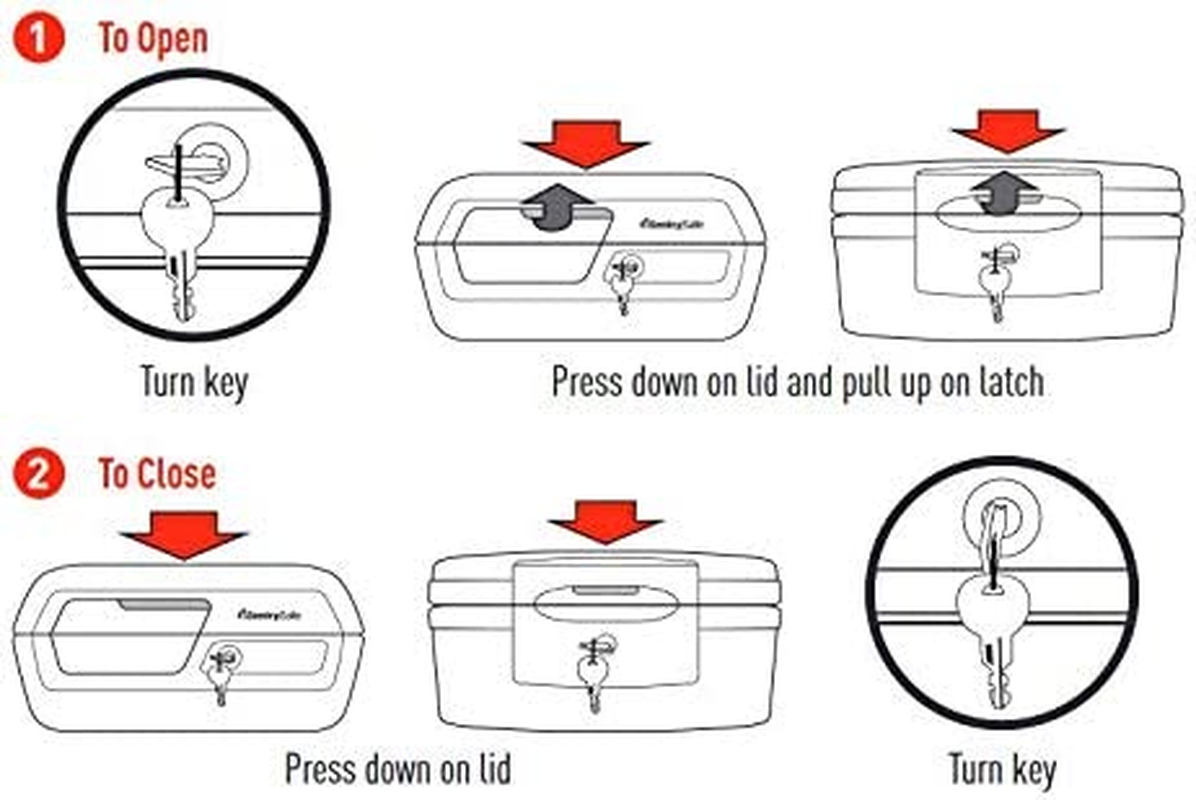 Sentry Safe Document Safe Box, Fireproof, Waterproof with Key Lock, Ex. 16.5 in W X 14.8 in D X 7.6 in H, Black image number 2