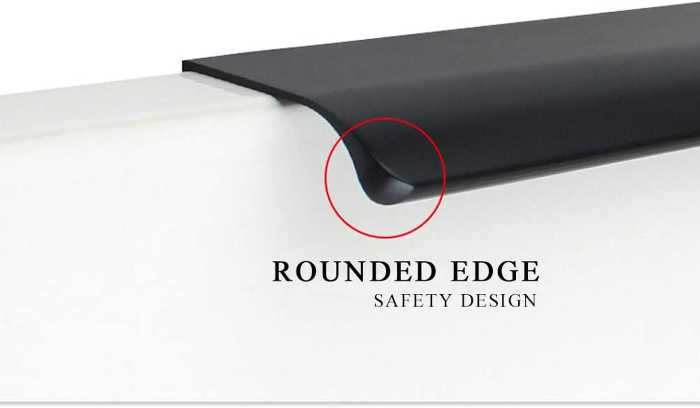 10 Pack Modern Style Finger Edge Pull Furniture Drawerhandles Hidden Cabinet Kitchen Drawer Handles Knobs, Brass, 150Mm image number 5