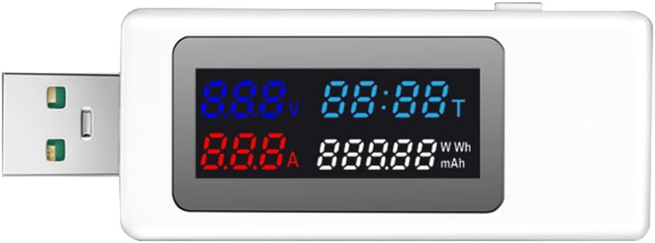 KWS-V30 USB Power Meter Tester 6In1 Current Voltage Timing Power Capacity Electric Quantity Tester with Power-Off Memory Function