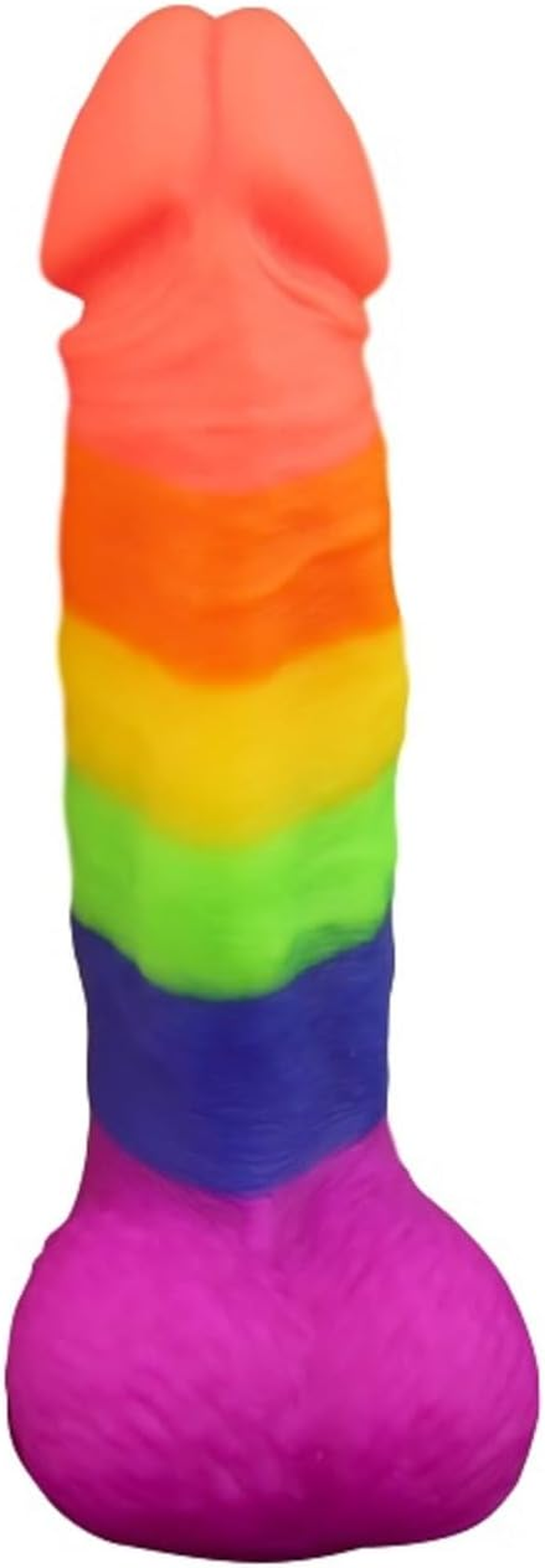 Rainbow Dildo Dong Realistic Silicone Penis Gay Cock Veined Shaft Suction Cup for Women and Men and Couples Sex Toy