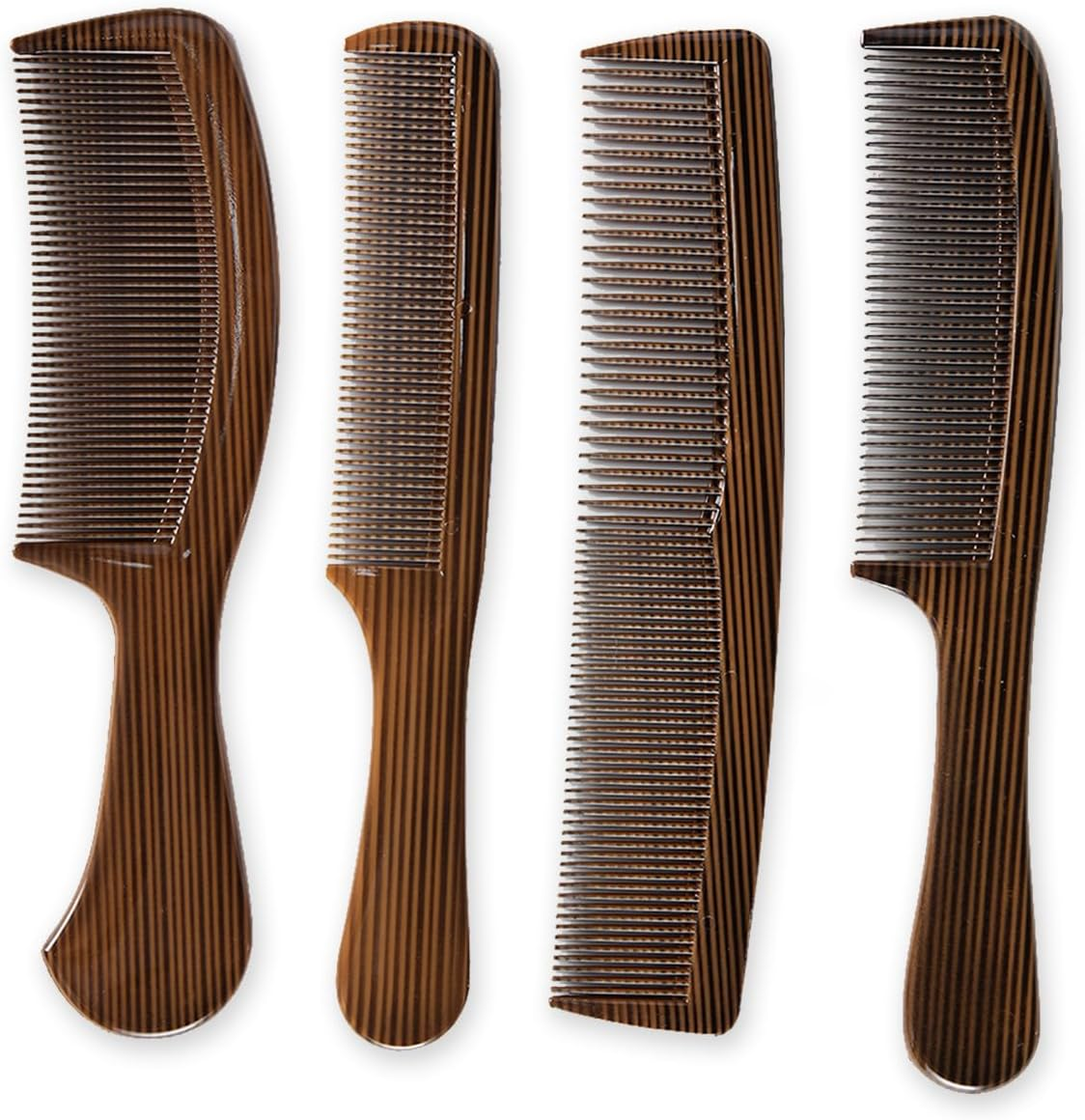 4Pcs Comb Set with Wooden Grain, Professional Styling Hair Combs for Men, Heat Resistant & Anti-Static Detangling Hair Cutting Comb for Women Men image number 3