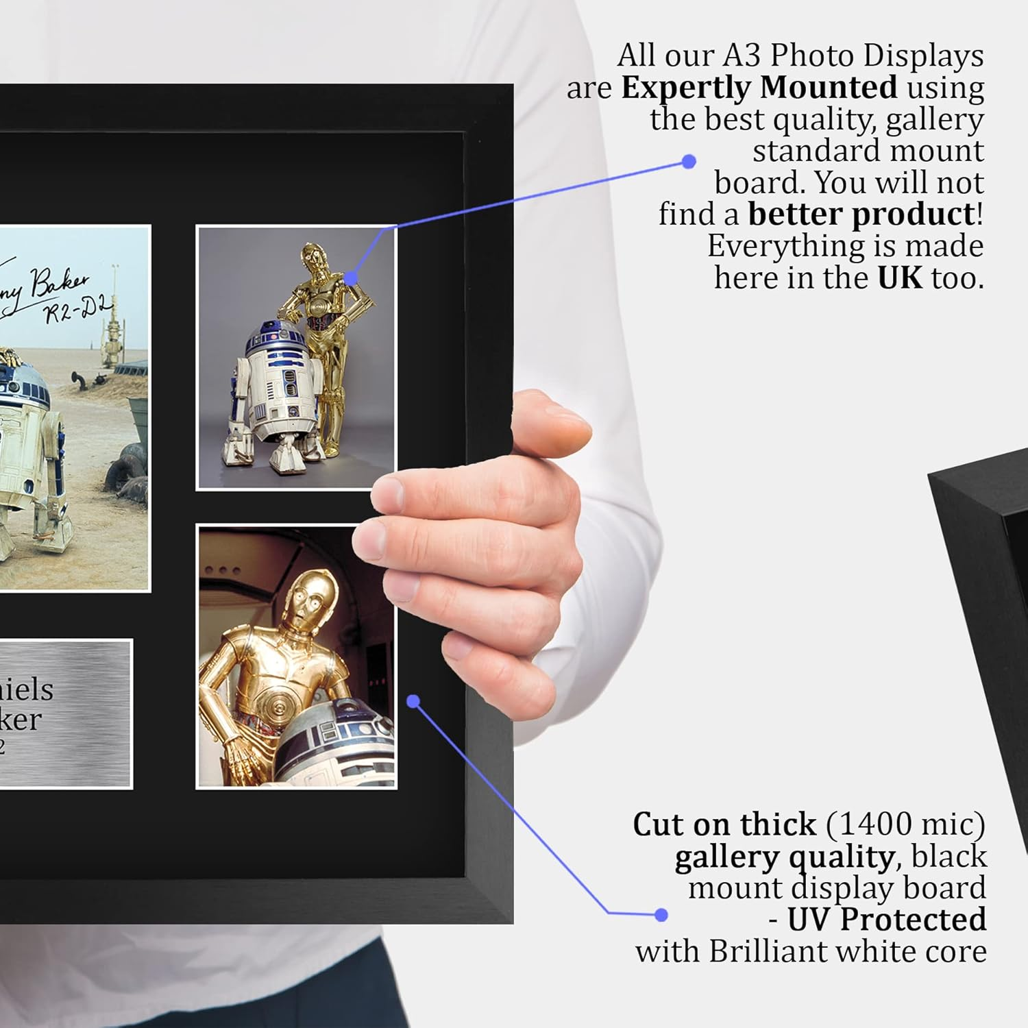 HWC Trading FR A3 Anthony Daniels & Kenny Baker Star Wars R2D2 & C3PO Gifts Printed Signed Autograph Presentation Display for Movie Memorabilia Fans - A3 Framed - (Unframed) Daniels  Baker image number 7