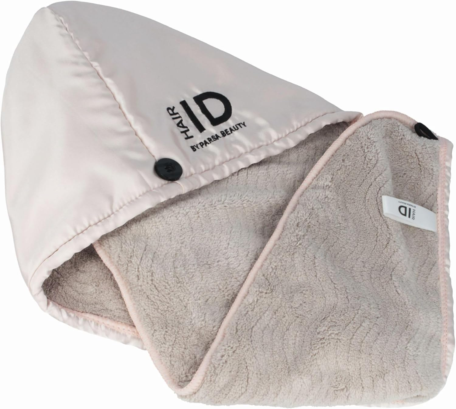 PARSA Beauty Hair ID 2-In-1 Hair Turban Anti-Frizz Turban Microfibre and Satin Hair Turban for Hair Drying and Hair Protection, Premium Reversible Function, Frizz Control, Hair Care for Day and Night image number 2