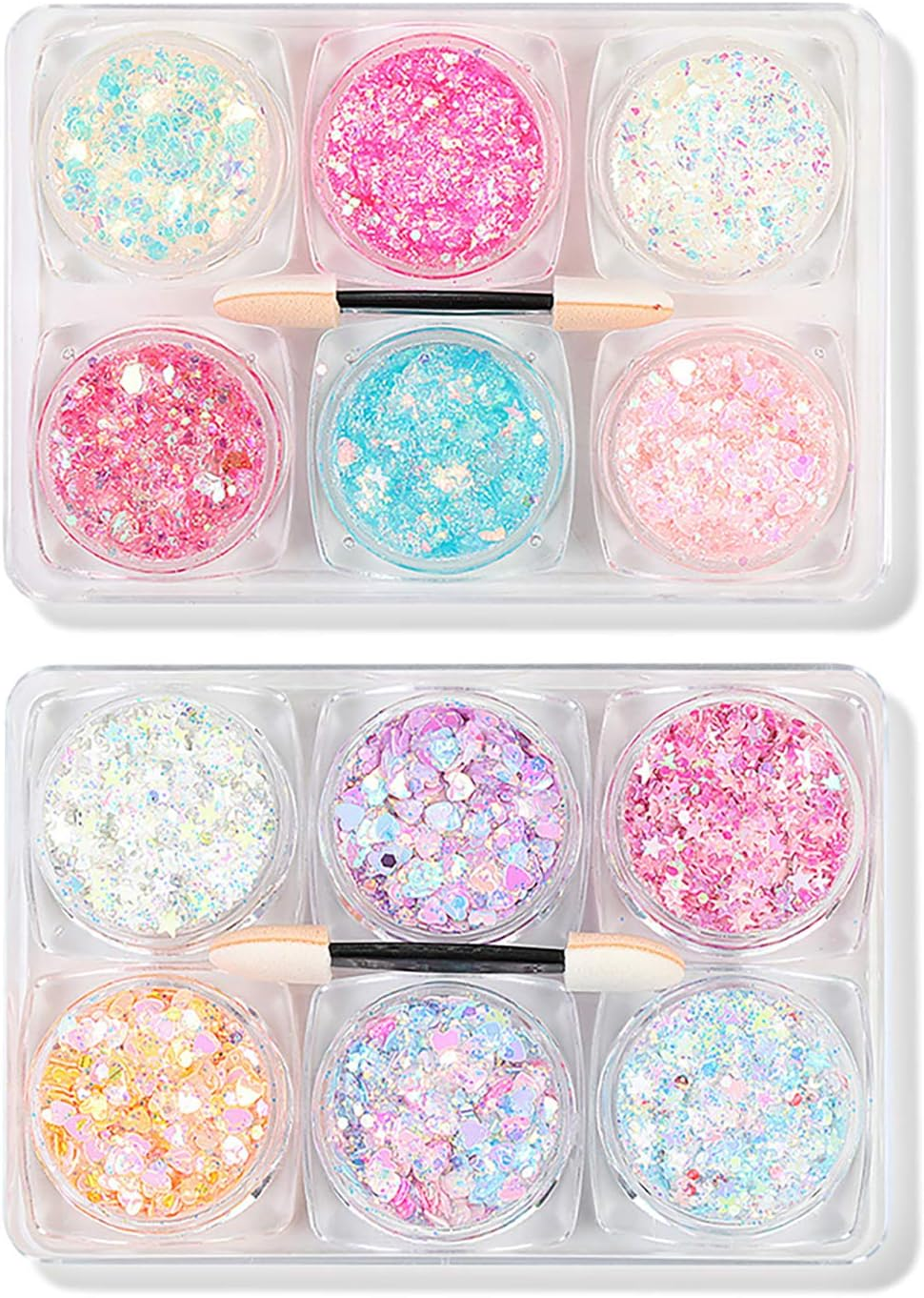 2 Set Eye Makeup Fairy Sequins Butterfly Nail Nail Sequins for Cosmetic Face