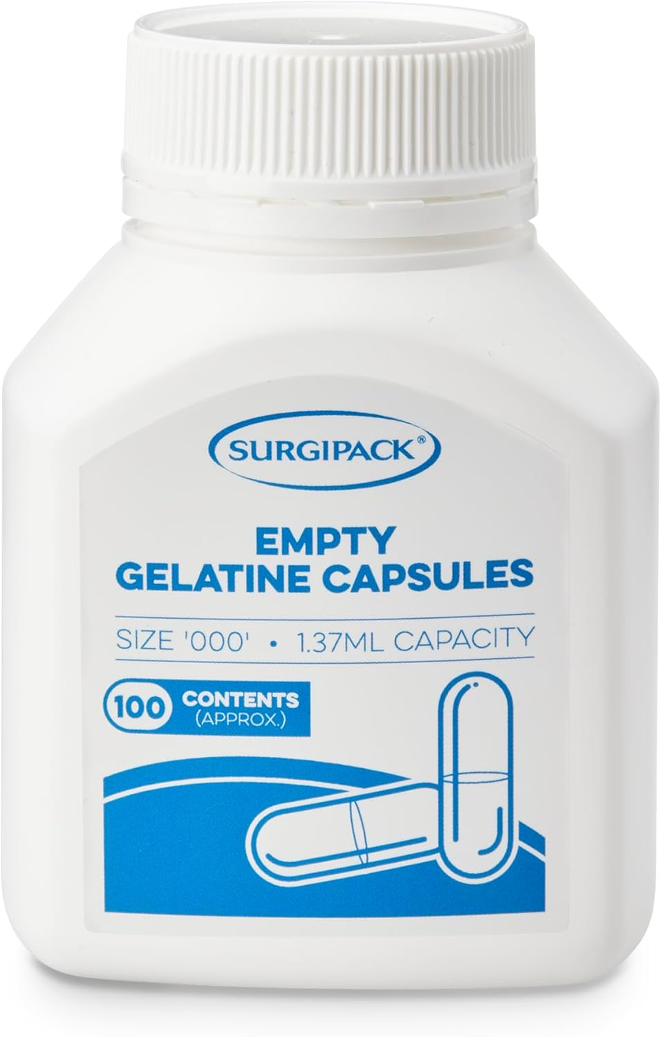 Surgipack Empty Gelatine 100 Capsules, Size 000 image number 3