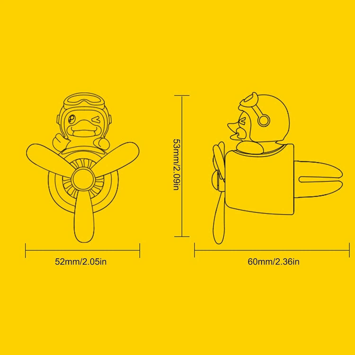 Qzjijosen Car Air Fresheners,Cute Bear Pilot Car Diffuser Rotating Propeller Air Outlet Vent Fresheners,Aromatherapy Ornament Car Accessories (Yellow Style) 1.0 Count - Pink image number 7