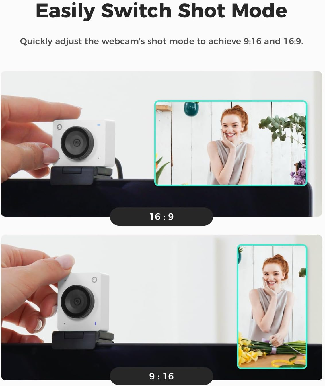 OBSBOT Meet SE Al-Powered Webcam,1080P@100Fps,Ultra HDR,1/2.8" CMOS,4X Digital Zoom,Work with Skype, Zoom/Microsoft Teams/Google Meet,Web Cam for Streaming, Meeting, Gaming, with Mini Tripod (Grey) image number 3