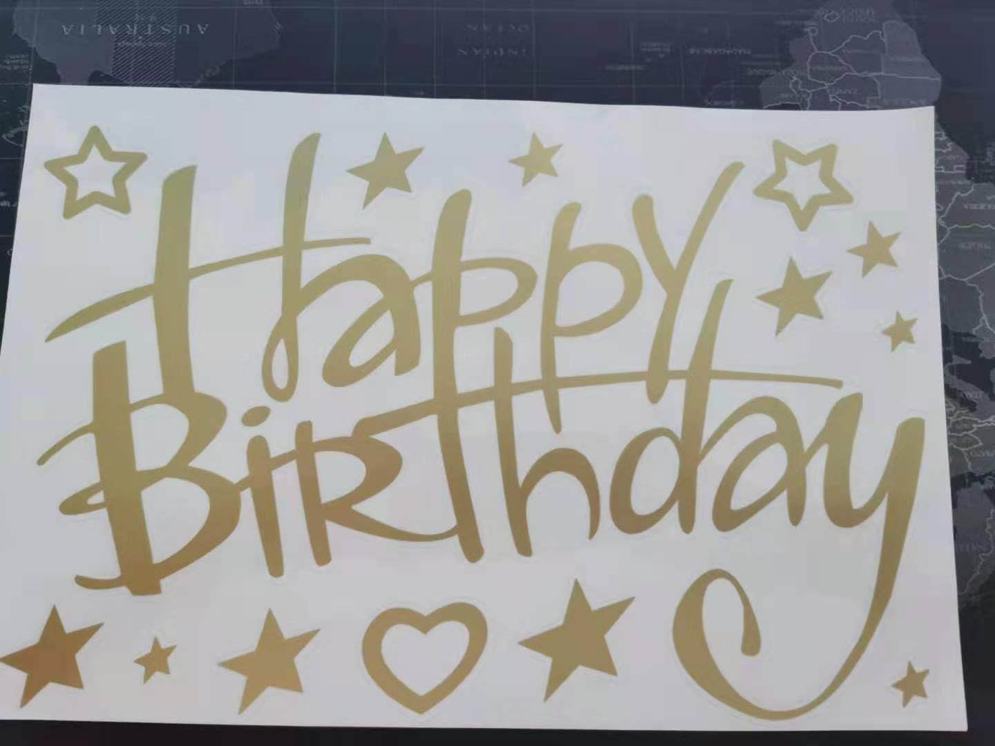 Generic Pack of 6 Gold Happy Birthday Balloon Stickers, Self-Adhesive Balloon Decorations for DIY Balloons at Birthday Party, Unisex-Kids image number 2