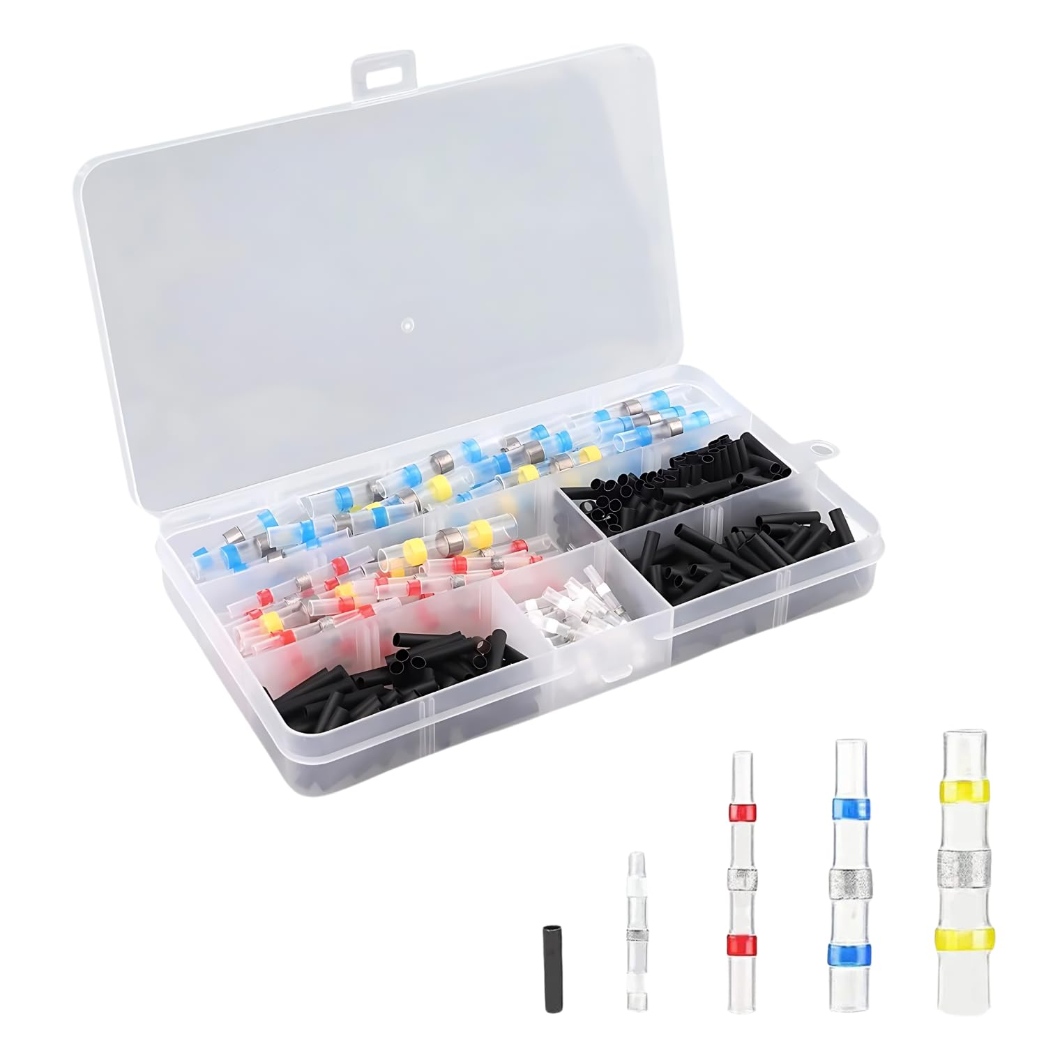 EZONEDEAL 300 Pcs Solder Seal Heat Shrink Butt Connectors, Waterproof Wire Connectors Kit Electrical Terminals, Solder Seal Wire Connectors, Electrical Butt Splice Wire Terminals image number 2