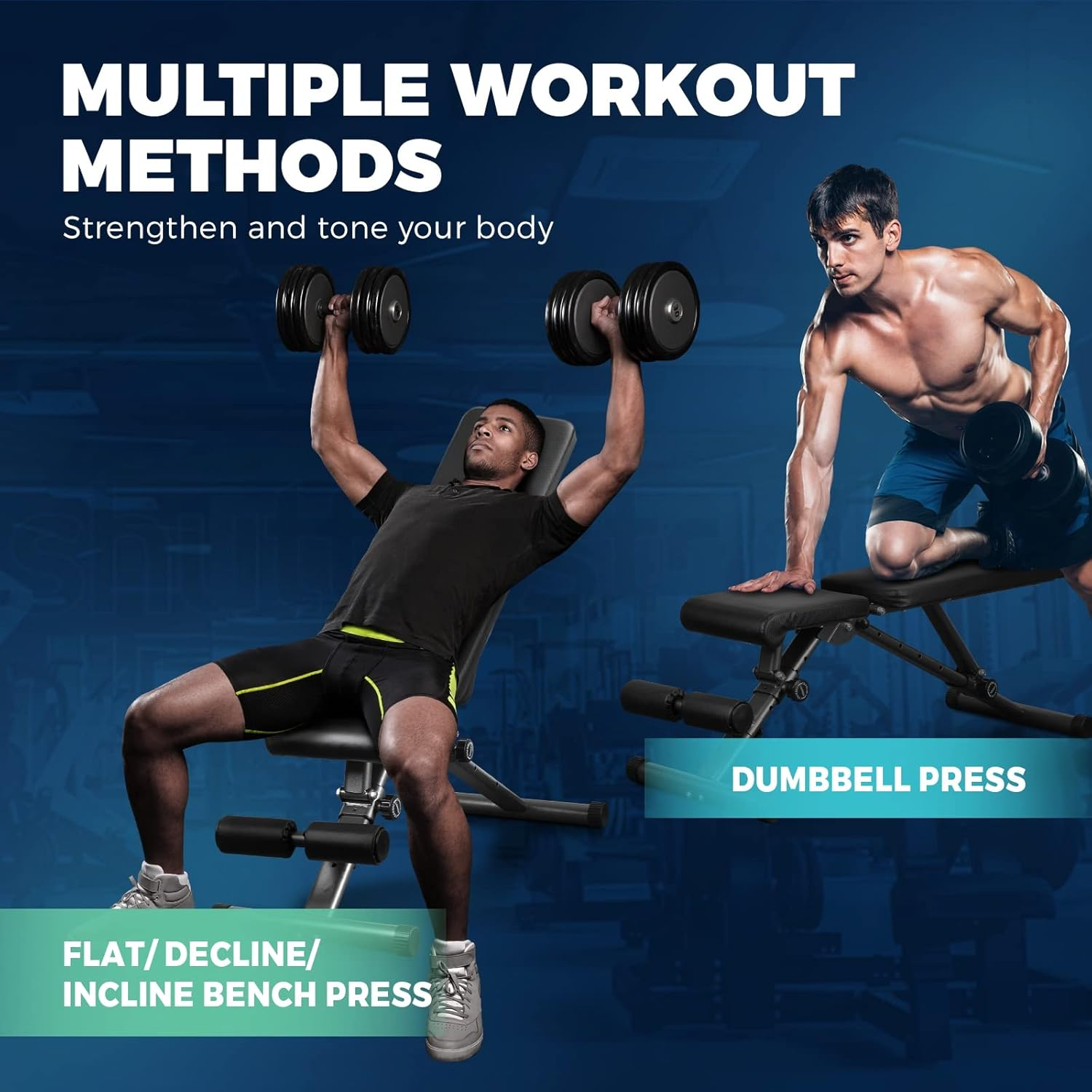 FINEX Foldable Weight Bench for Home Fitness, Adjustable FID Bench for Full Body Exerise image number 3