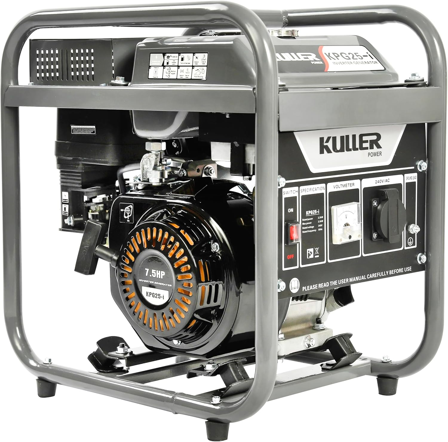 KULLER 2500W Pure Sine Wave Single-Phase Petrol Inverter Backup Generator image number 1