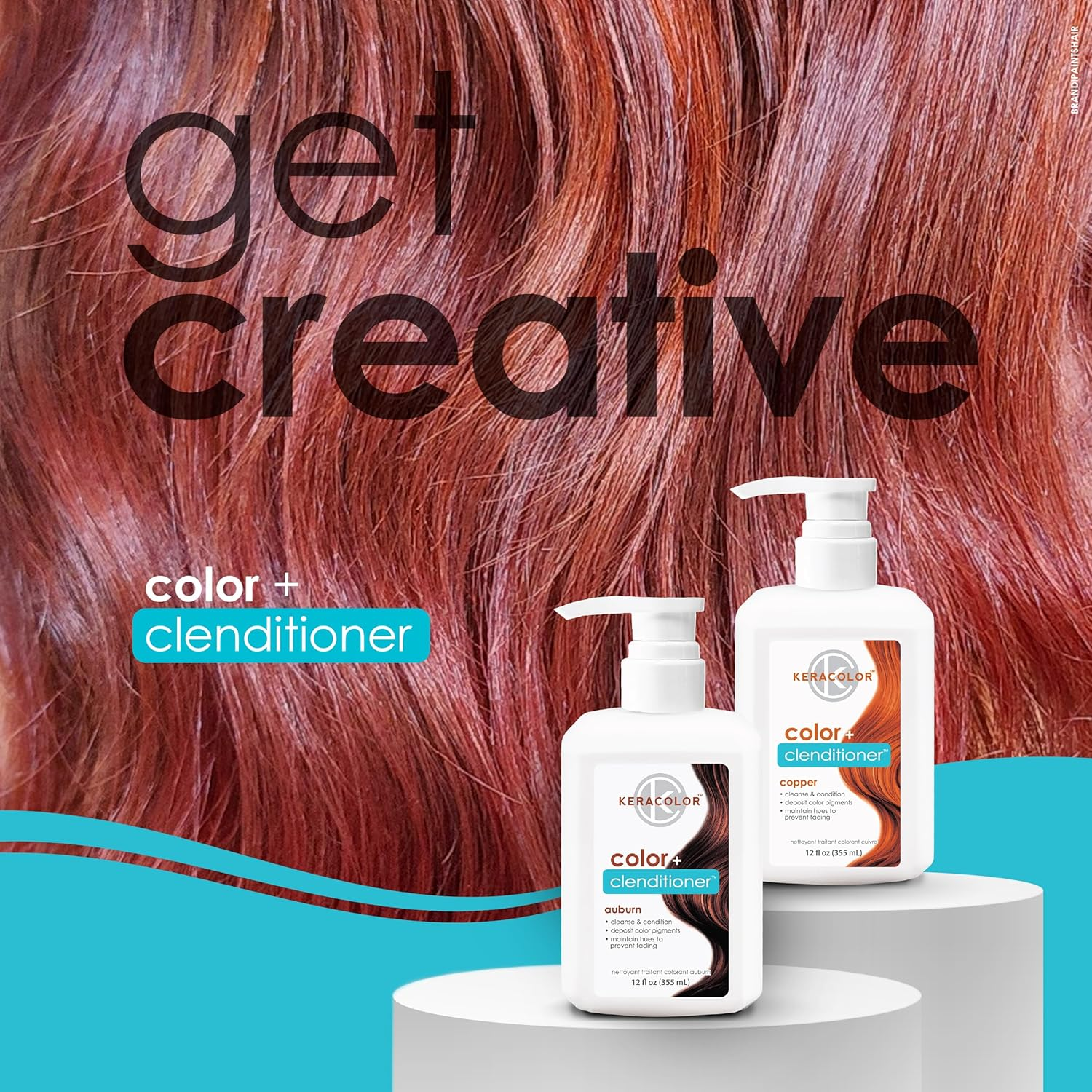 KERACOLOR Clenditioner for Brunettes PURPLE Dye, Semi Permanent Hair Color Depositing Conditioner, Cruelty-Free, 12 Fl Oz (Pack of 1) image number 4