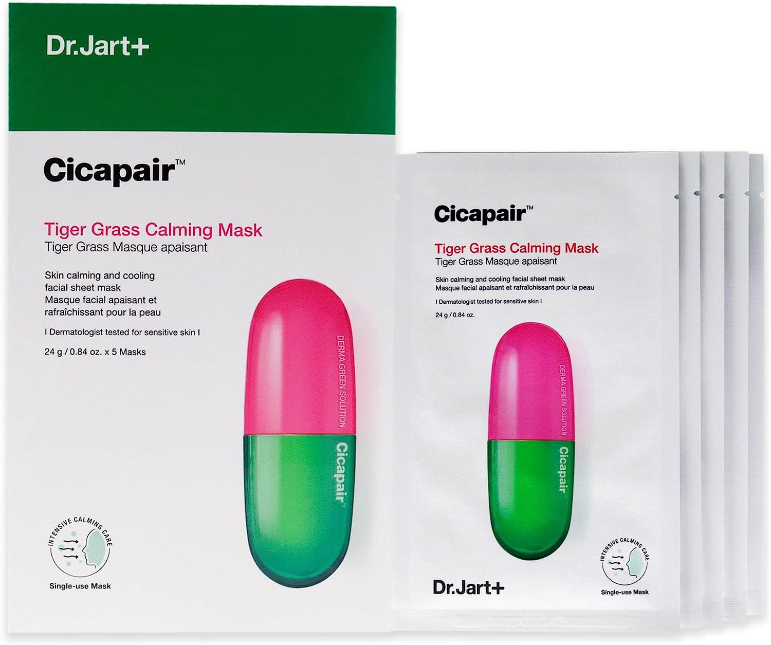 Dr.Jart Cicapair Tiger Grass Calming Serum Mask (Pack of 5)