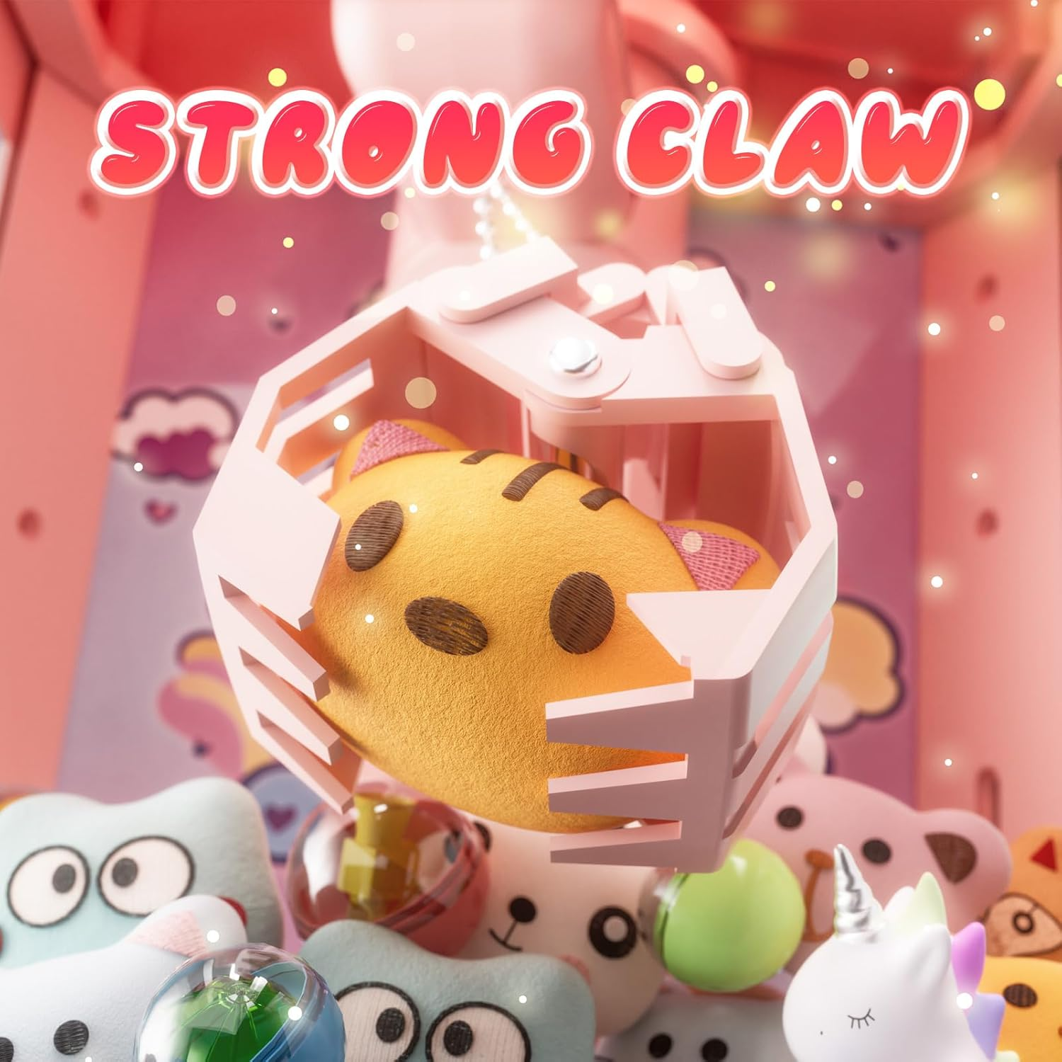 Skirfy Unicorns Claw Machine, Mini Vending Machine with Lights & Music, Adjustable Sound, Candy and Electronic Prize Dispenser, Includes 45 Toys, Candy and Birthday Gift for Kids Girls Ages 3 4 5 6 image number 2