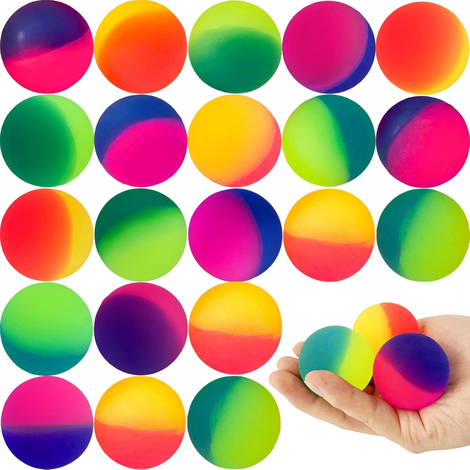 Irrmshr 18 Pcs Bouncy Balls for Kids,45 Mm Jumbo Super Bouncy Balls,Rubber High Bouncing Balls in Bright Assorted Multi Colors for Boys Girls Birthday Party Favors Carnival Prizes image number 4